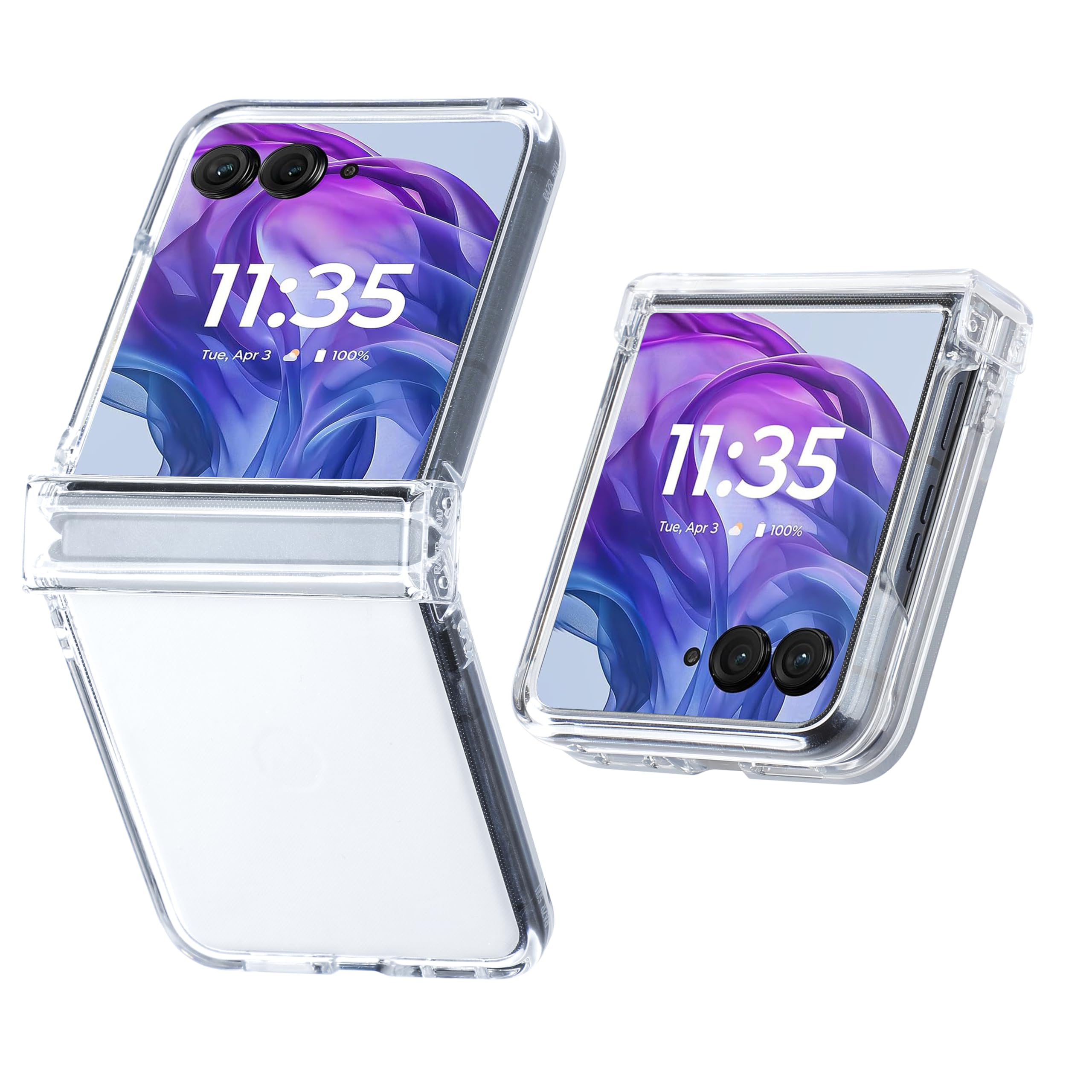 Photo 1 of DAKORIE for Motorola Razr 2024 Case/2025 Case/2026 Case Clear with Hinge Protection Shockproof Flip Phone Cover for Moto Razr 2024 2025