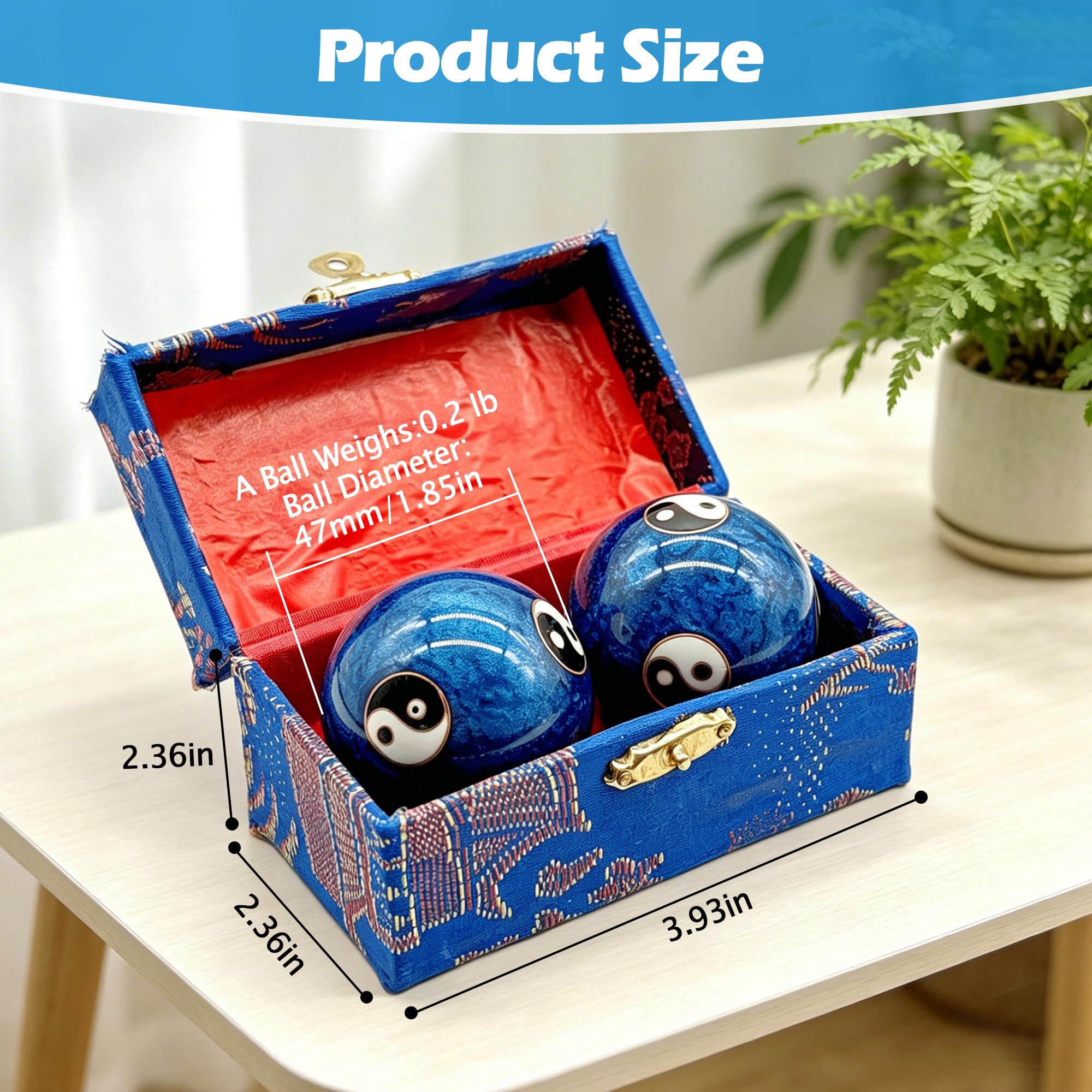 Amazon.com: Generic 1.85'' Cloisonne Health Hand Balls Yin-Yang
