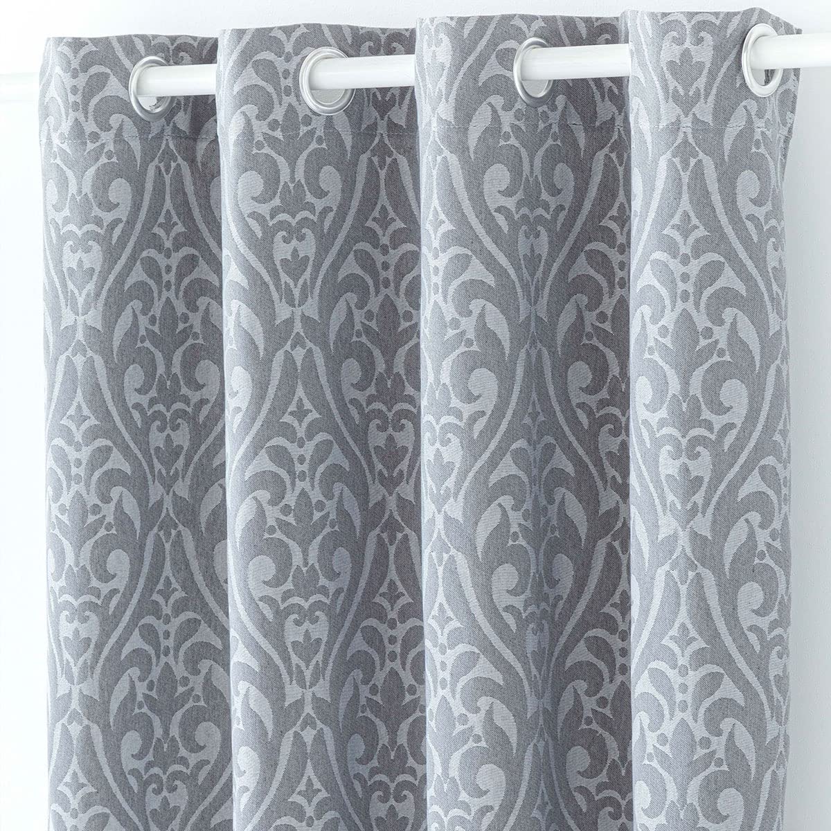 Lanovenanube Cortina con ollaos MORELLA Gris 150x260 cm Jacquard