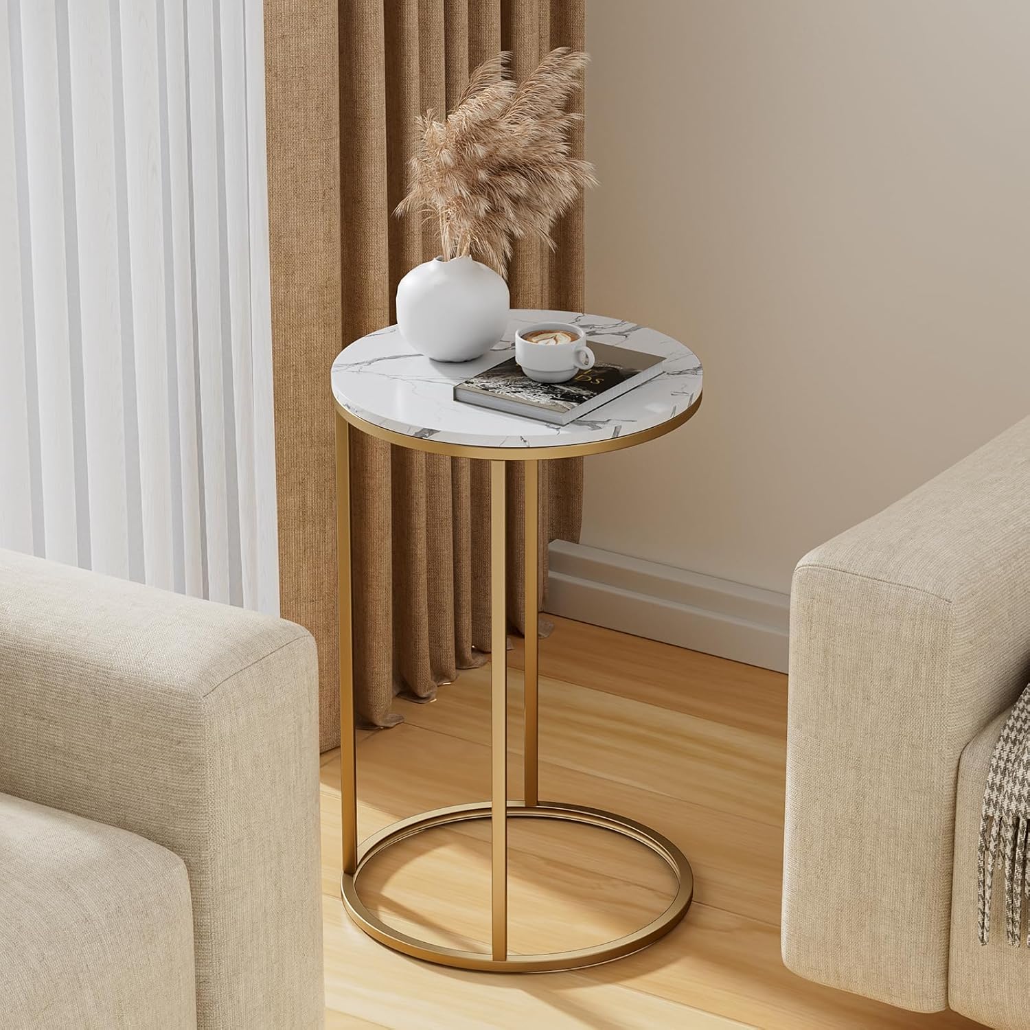 Living Formula Round Side Table, Small Round End Table with