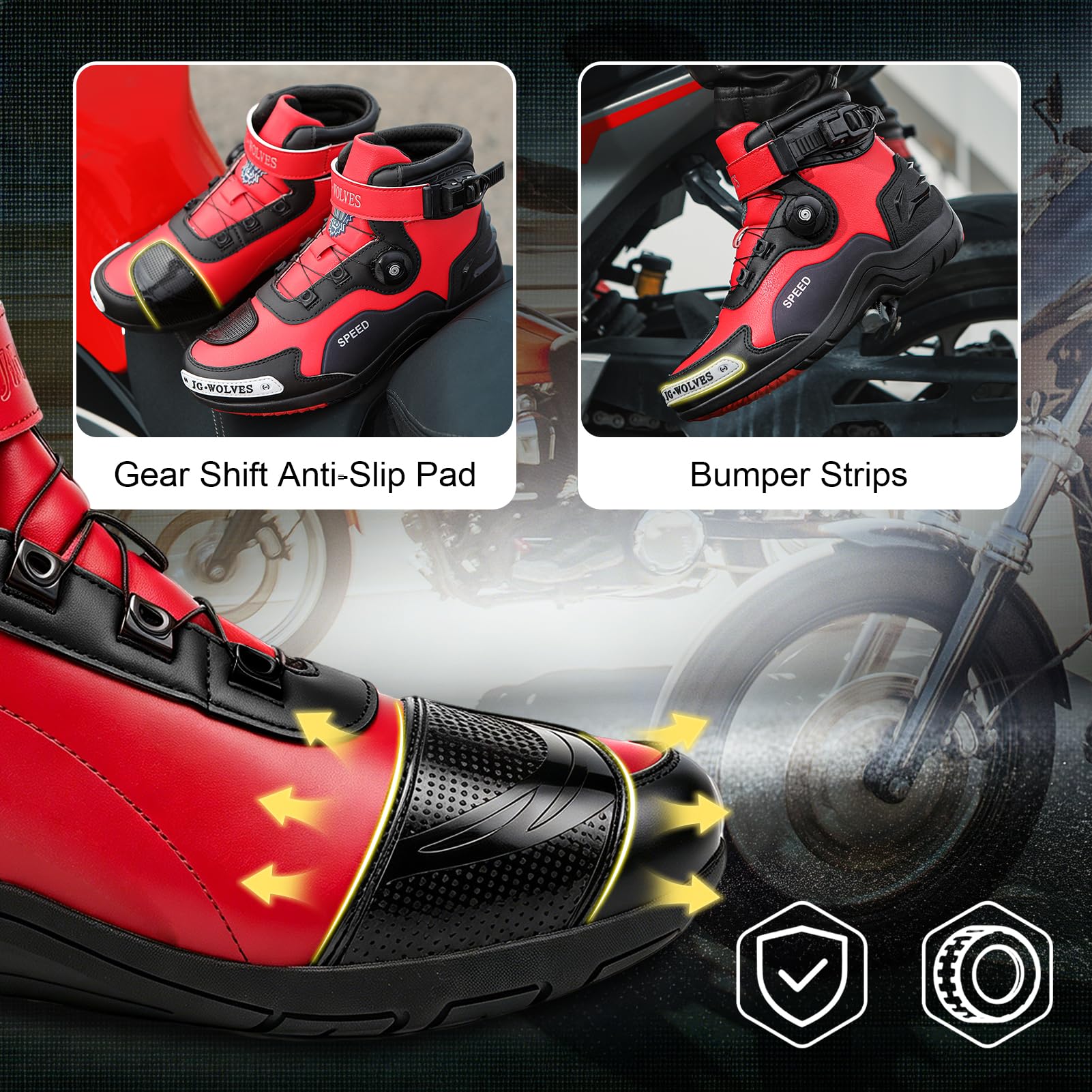 Vented Botas Moto Hombre Cuero Zapatillas ATOP Verano Calzado Motorista