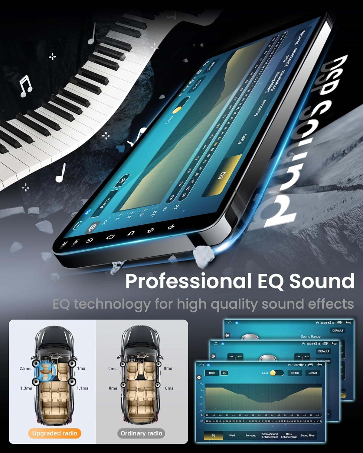 8Core 32G ROM Car Radio for Toyota Corolla 2014-2016: Android 13 Upgrade 10" 1280x800 HD Touchscreen Stereo with Backup Camera Wireless Carplay Android Auto GPS Bluetooth 5G WiFi Mirror Link FM SWC