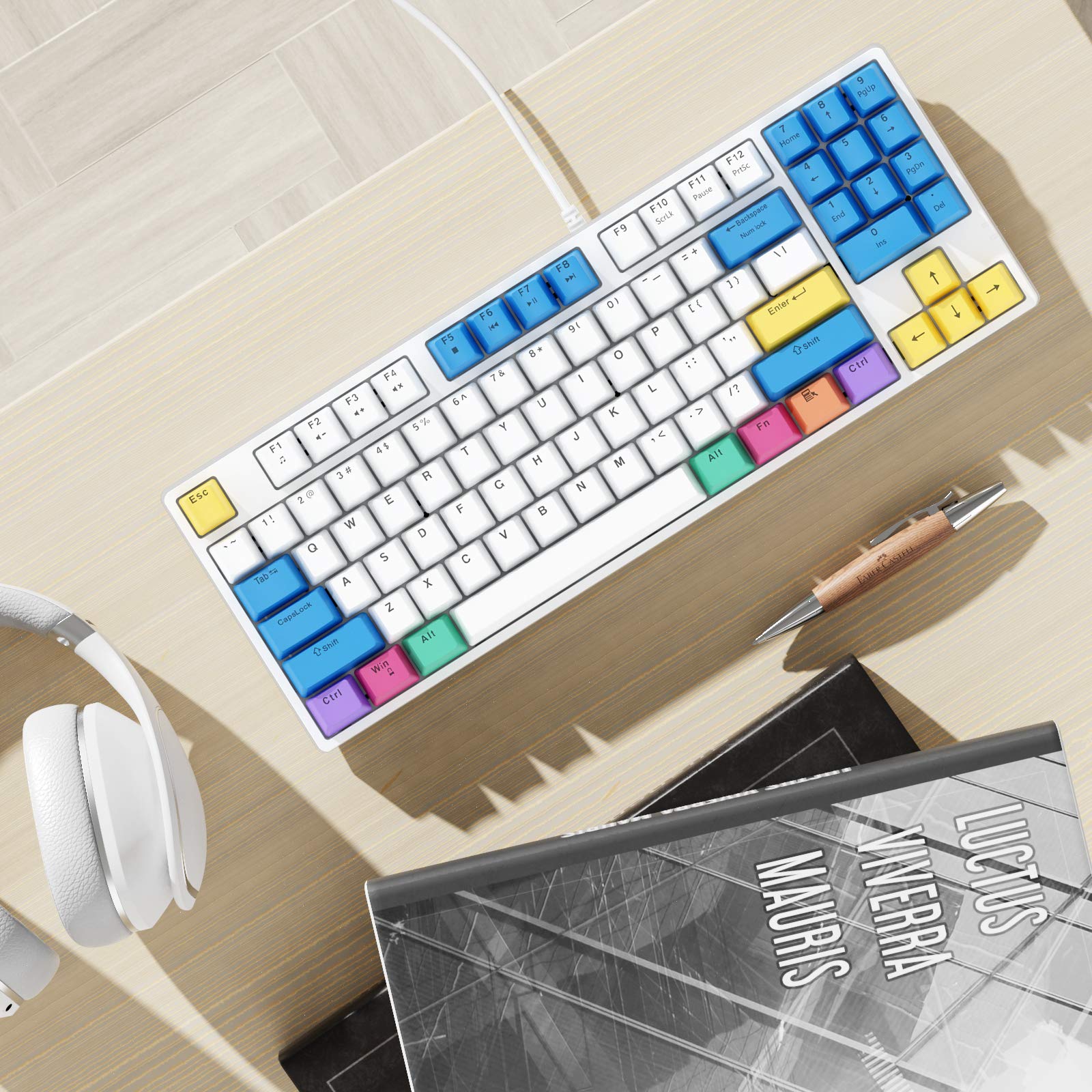 Havit Mechanical Keyboard Tenkeyless, Wired Compact PC Keyboard with