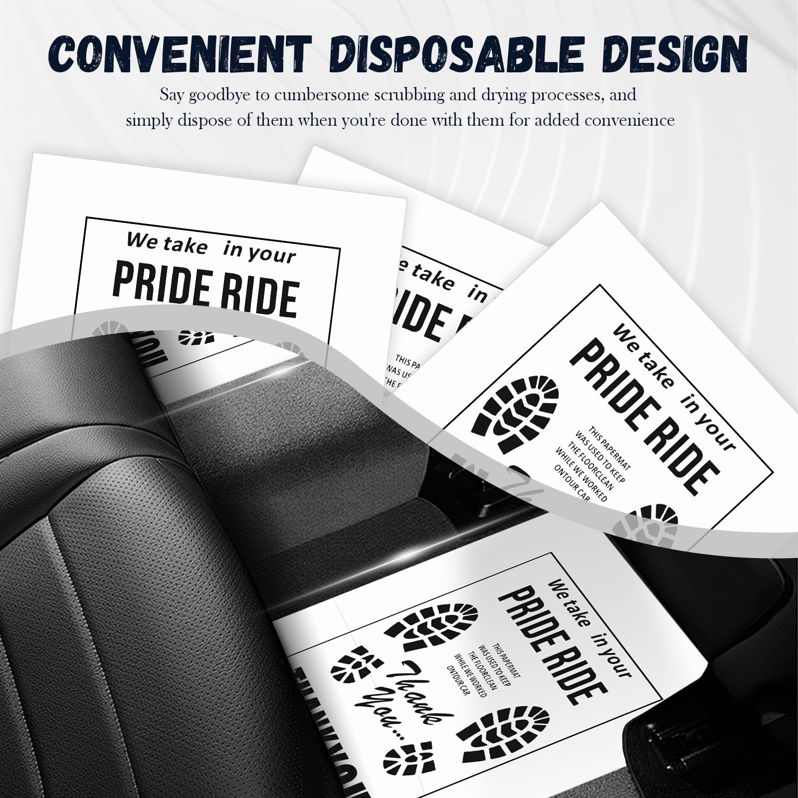 12PCS Paper Floor Mats for Cars Disposable Floor Mats for Cars Used to Protecting Original Carpet from Soil — view 7