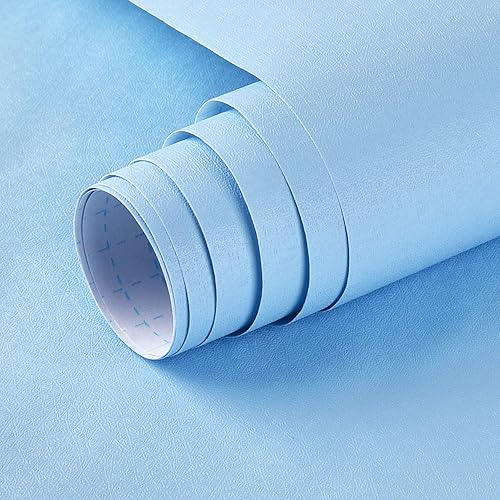 Mecpar Papel tapiz azul de 17.71 pulgadas x 16.4 pies, papel de contacto azul azul para despegar y pegar, extraíble, autoadhesivo, decorativo, rollo