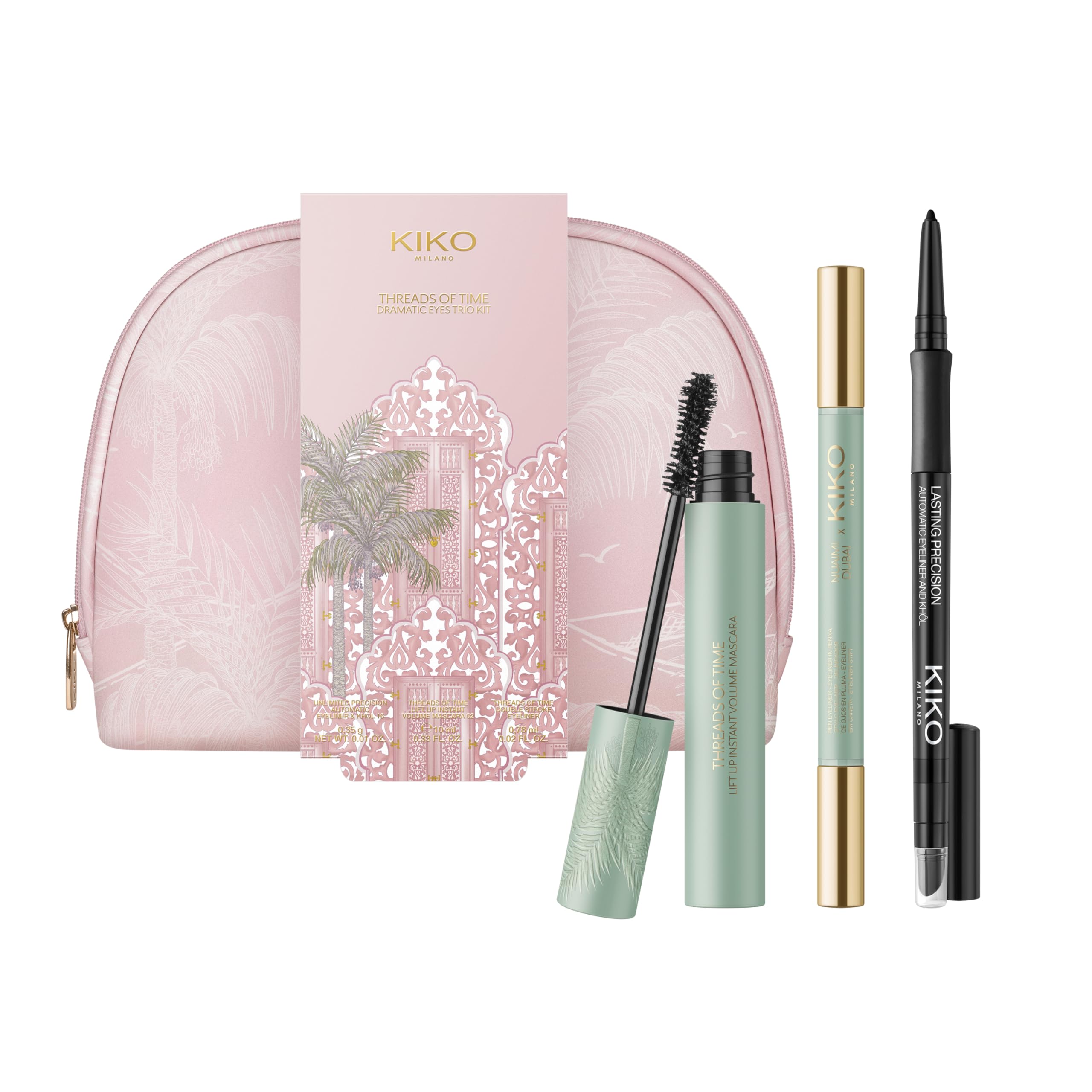 KIKO Milano Threads Of Time Dramatic Eyes Trio, Coffret Cadeau Yeux : Crayon Kajal, Mascara Et Double Eye-Liner