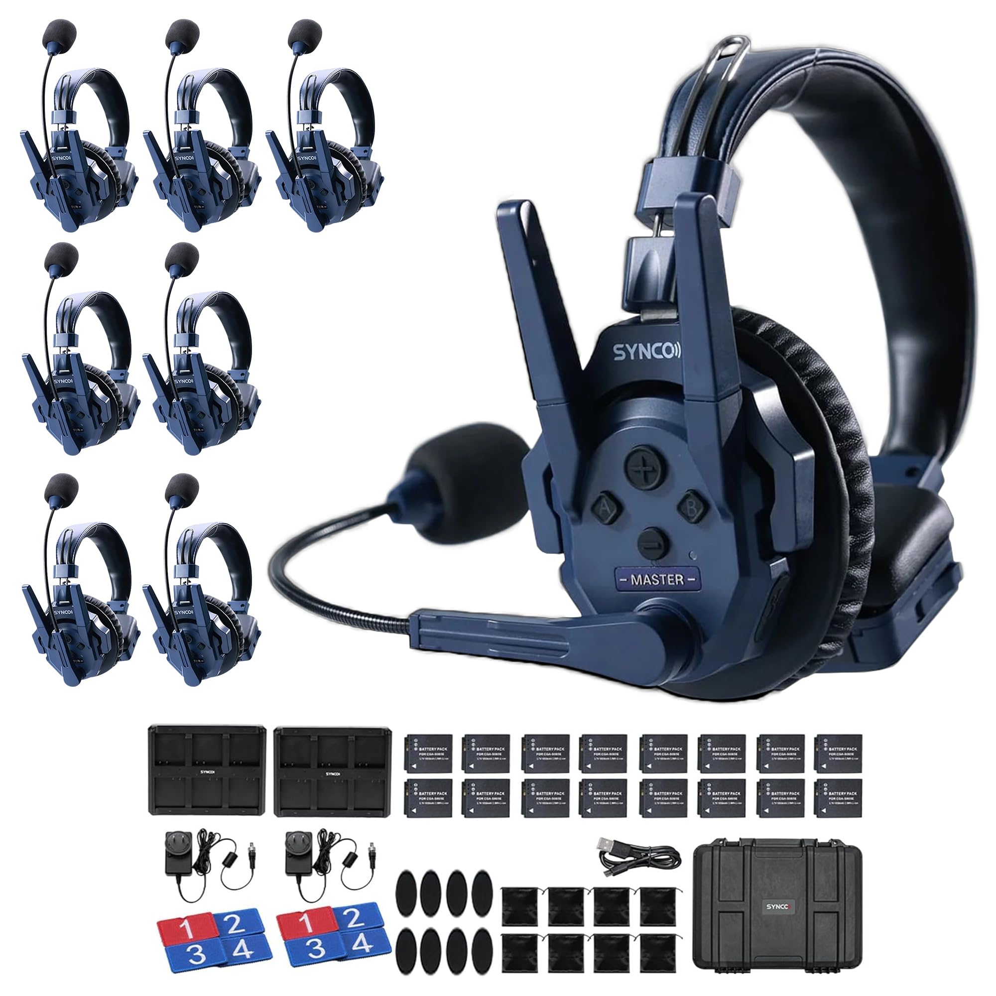 SYNCO Xtalk Master - Sistema de auriculares de intercomunicación inalámbricos, dúplex completo de 2.4 GHz, alcance de 500 m, conexión sin maestro, cancelación de ruido ENC, baja latencia de 45 ms — view 10