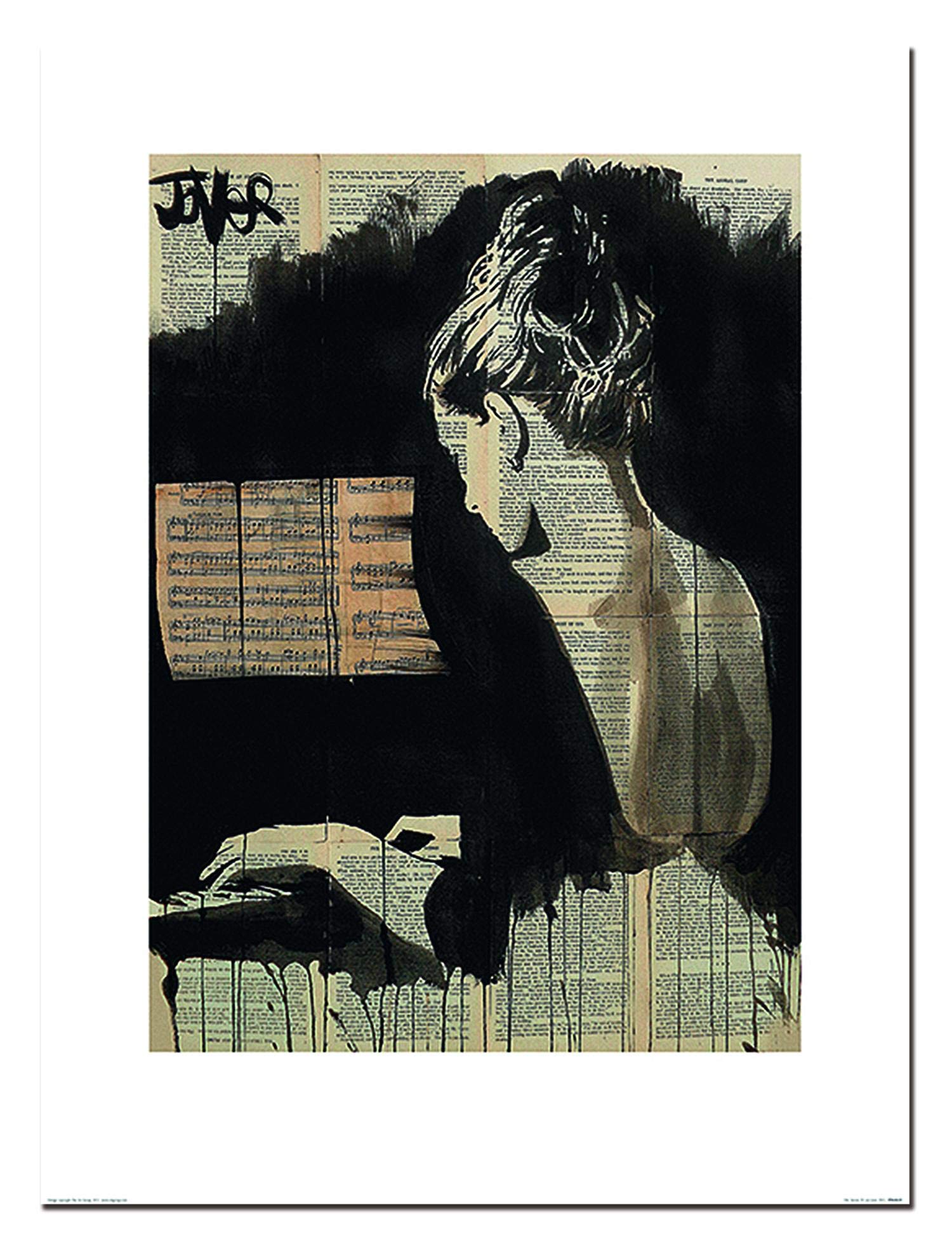 The Art Group Loui Jover (Her Sonata) -Art Print 60 x 80cm, Paper, Multicoloured, 60 x 80 x 1.3 cm