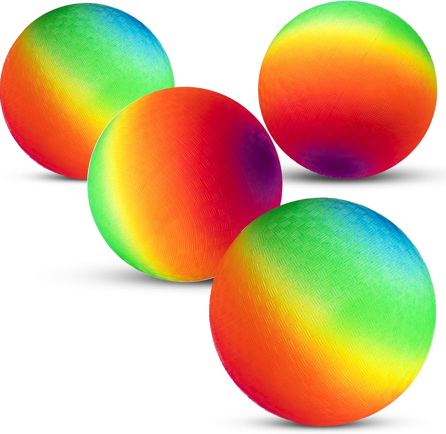 Bedwina Rainbow Playground Balls 8.5Inch (Pack of 4) Rubber Bouncy