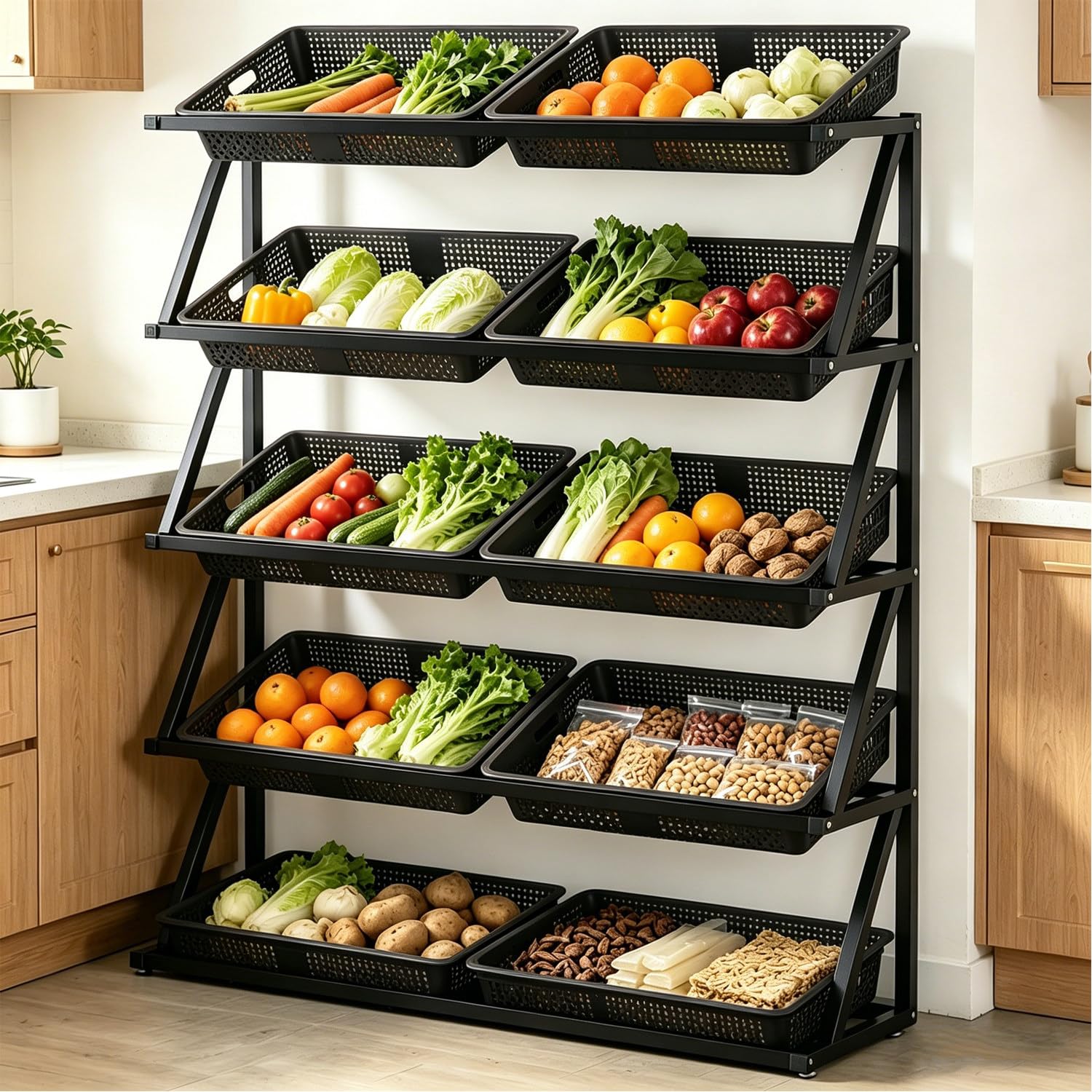 Organizador de productos de cocina para despensa que optimiza el espacio del hogar