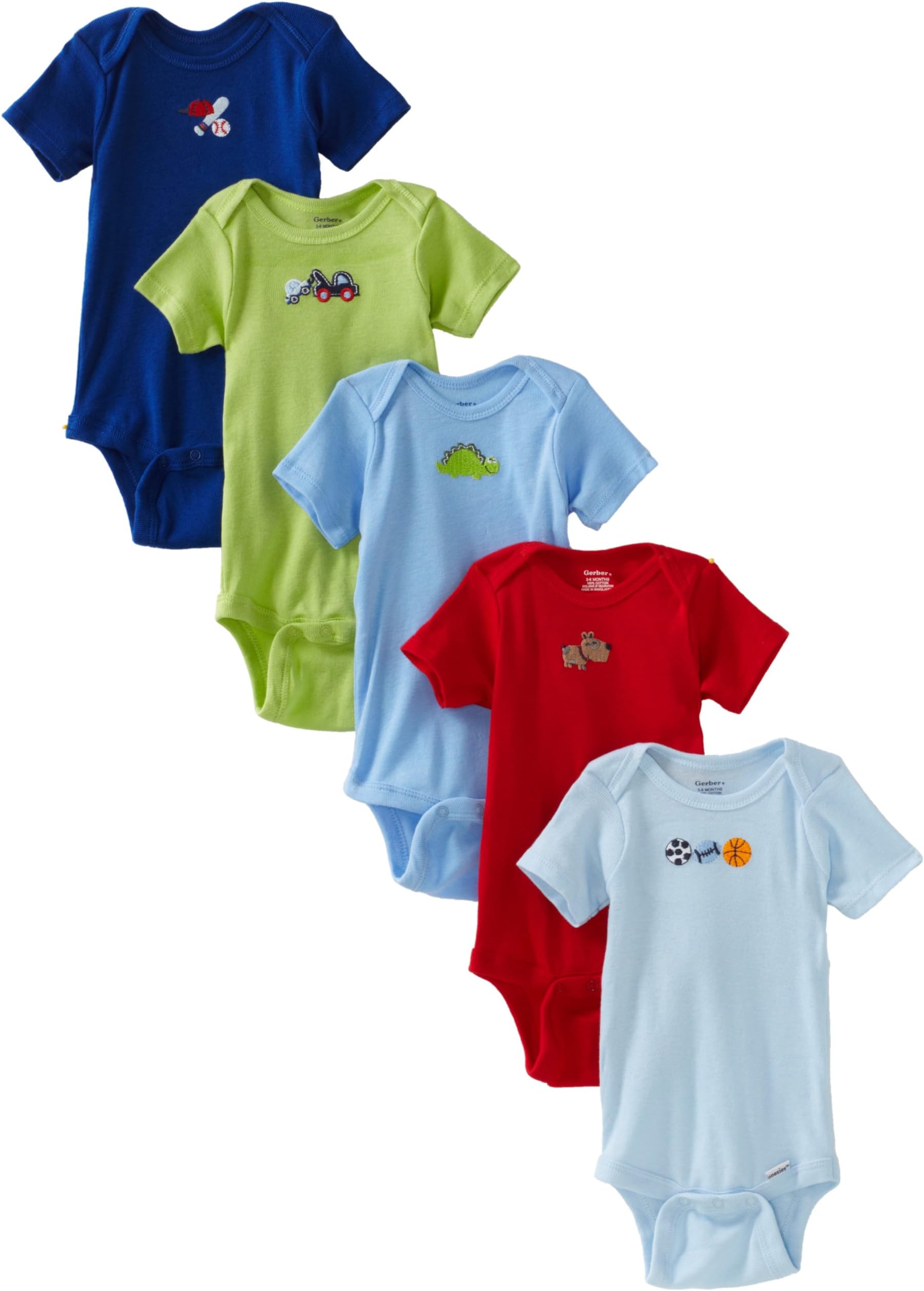 GERBER Baby Boys Bodysuits (Pack of 5)