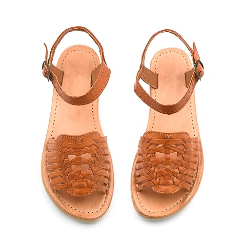 Miniatura 5 de COLORES DE MEXICO MX - Mexican Geniune Leather Sandals with Ankle Strap for Women - Model 1031 (9)