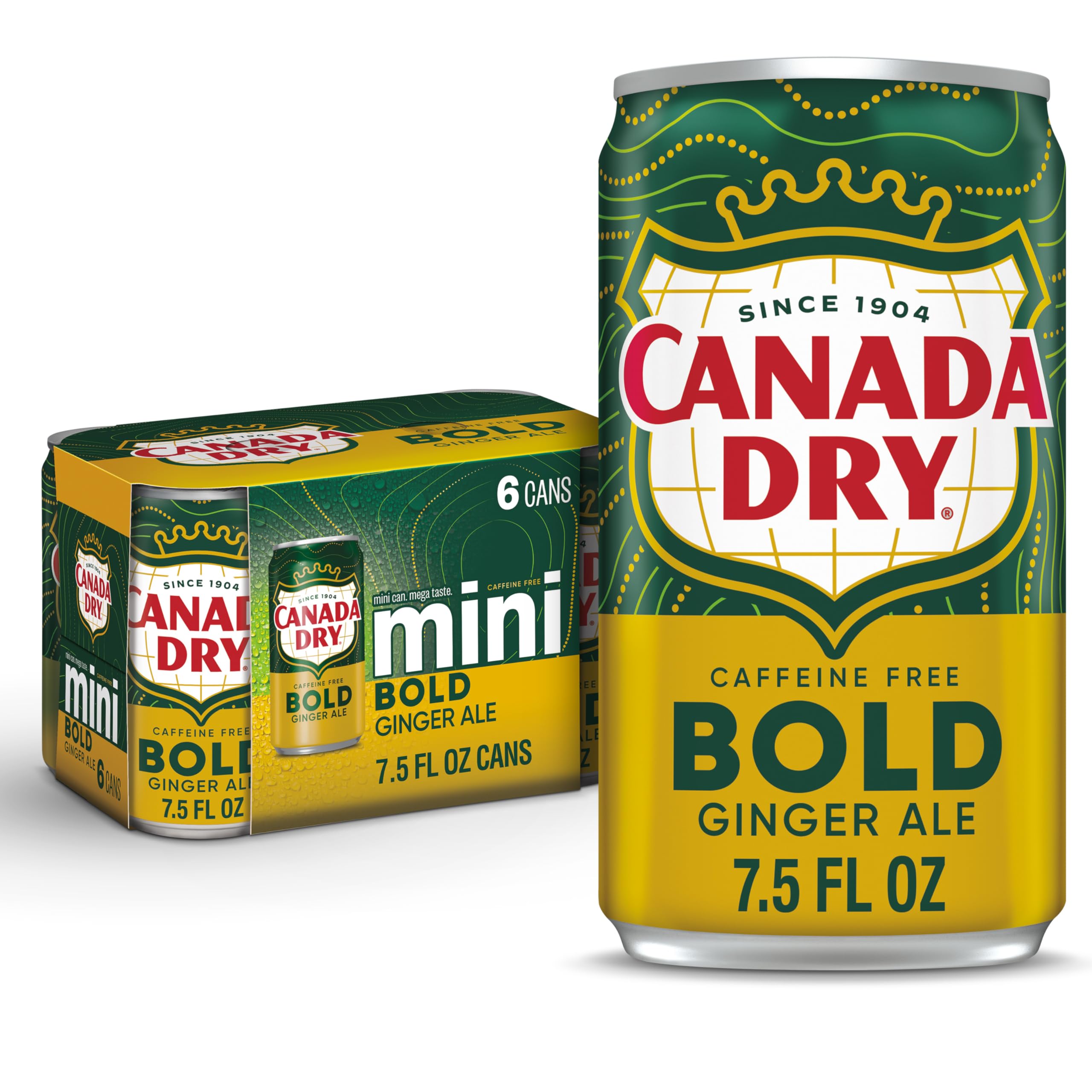 Canada Dry Bold Ginger Ale, 7.5 Fl Oz Cans, 6 pack
