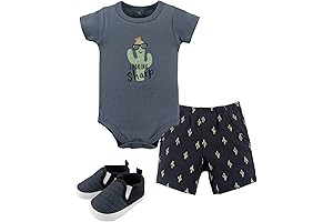 Cute Cactus Unisex Baby Bodysuit, Shorts, and Shoe Set