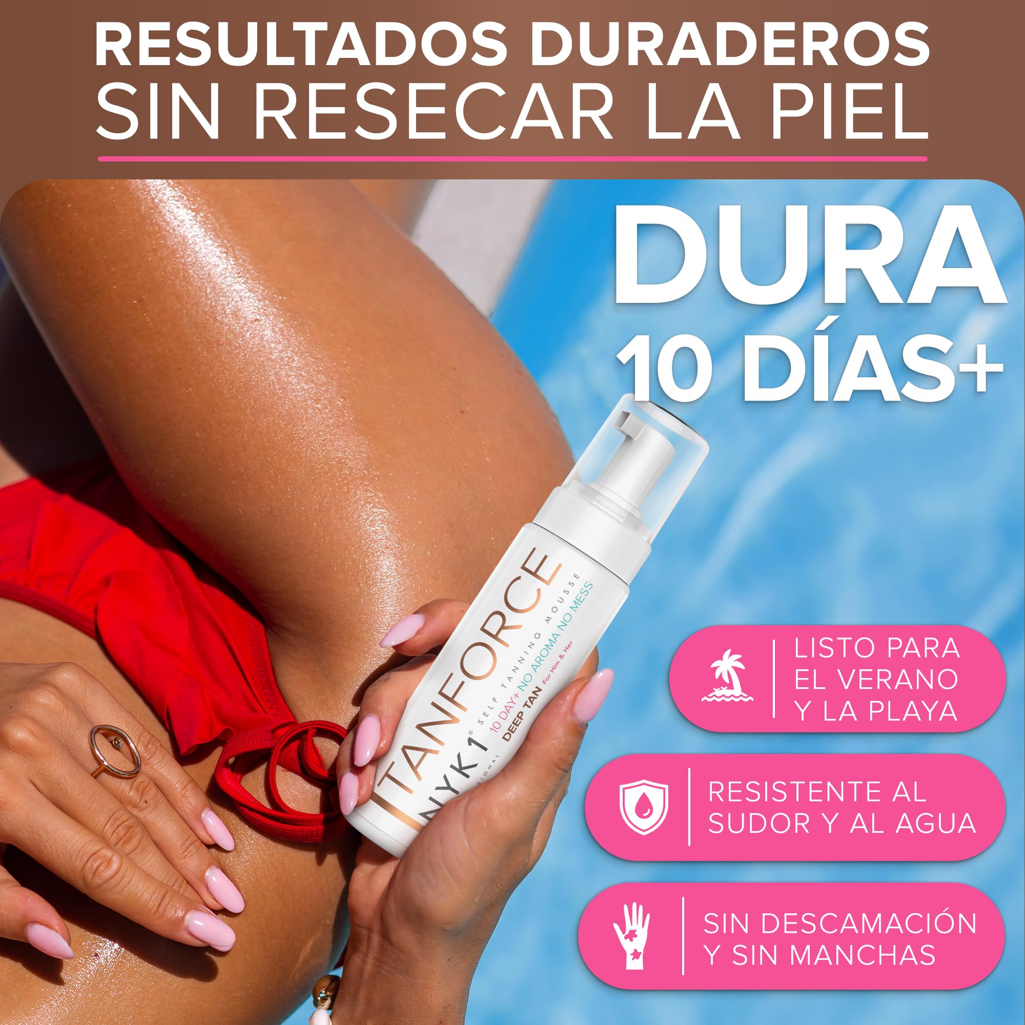 NYK1 TanForce Autobronceador Para Bronceado Natural (250ml) Autobronceadora Para Un Acabado Suave Y Sin Marcas - Secado Rápido, Sin Transferencia, Autobronceadora Gradual Para Rostro Y Cuerpo