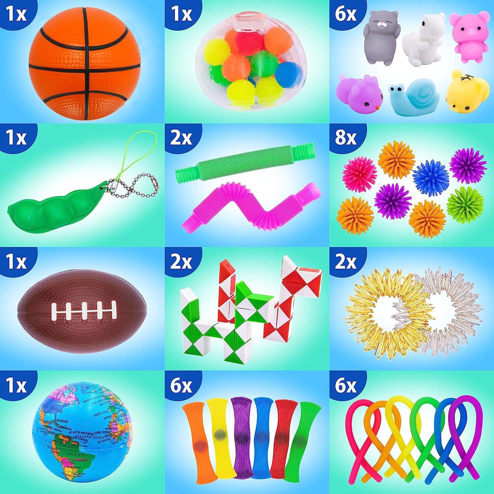 JOYIN Lot de 72 toupies anti-stress pour enfants, cadeaux de fête de football, balles anti-stress, sacs à friandises pour fête d'anniversaire, boîte au trésor pour salle de classe JOYIN Lot de 72 toupies anti-stress pour enfants, cadeaux de fête de football, balles anti-stress, sacs à friandises pour fête d'anniversaire, boîte au trésor pour salle de classe