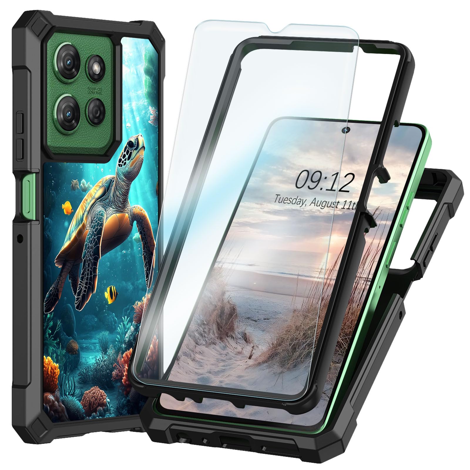 for Motorola Moto G Power 5G 2025 Case with Screen Protector, Military-Grade Shockproof Full Body Protection, Silicone Bumper & Hard PC Back for