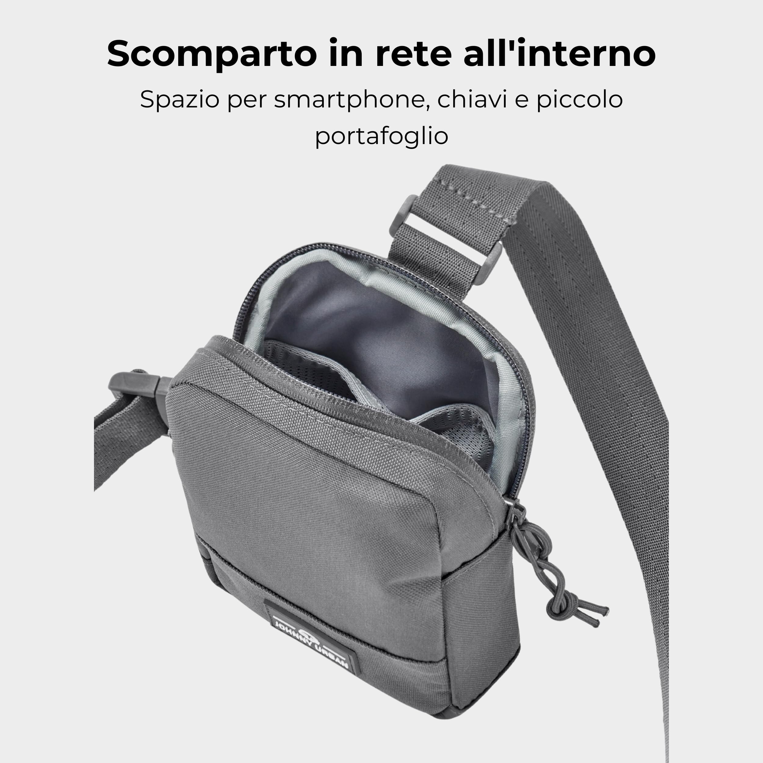 Johnny Urban Sling Bag Donna Uomo - Arthur - Borsa a Tracolla Monospalla per Travel, Festival, Escursionismo, Viaggio - Scompartimento per Cellulare, Chiavi, Portafoglio - Idrorepellente
