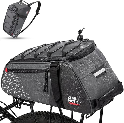 KEMIMOTO Bolsa de bicicleta para bicicleta Bolsa de maletero de bicicleta, bolsa de PVC impermeable para bicicleta de montaña de carretera, bolsa de