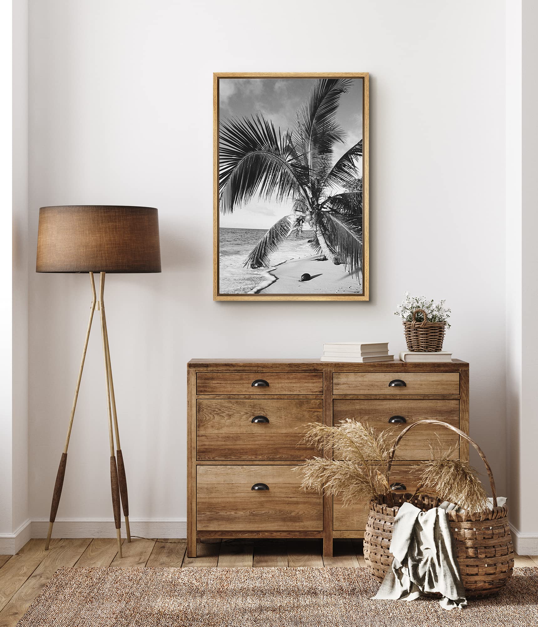 SIGNFORD Stampa Su Tela Con Cornice - Astratto Bianco E Nero - 61x91 Cm - Decorazione Moderna