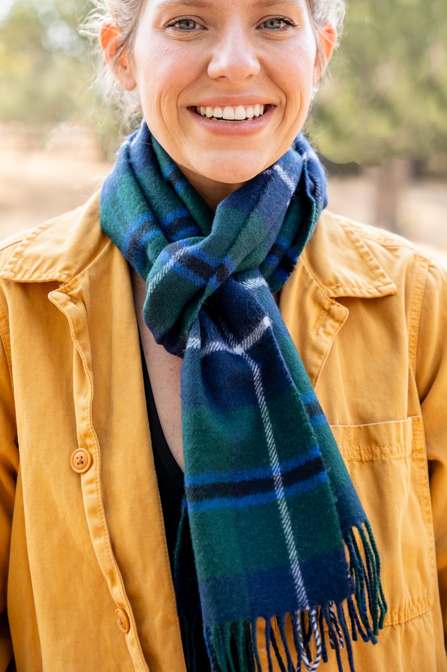 Briomhar Bufanda escocesa de lana escocesa a cuadros, 100 % lana de cordero fabricada en Escocia, bufanda de invierno perfecta para clima frío