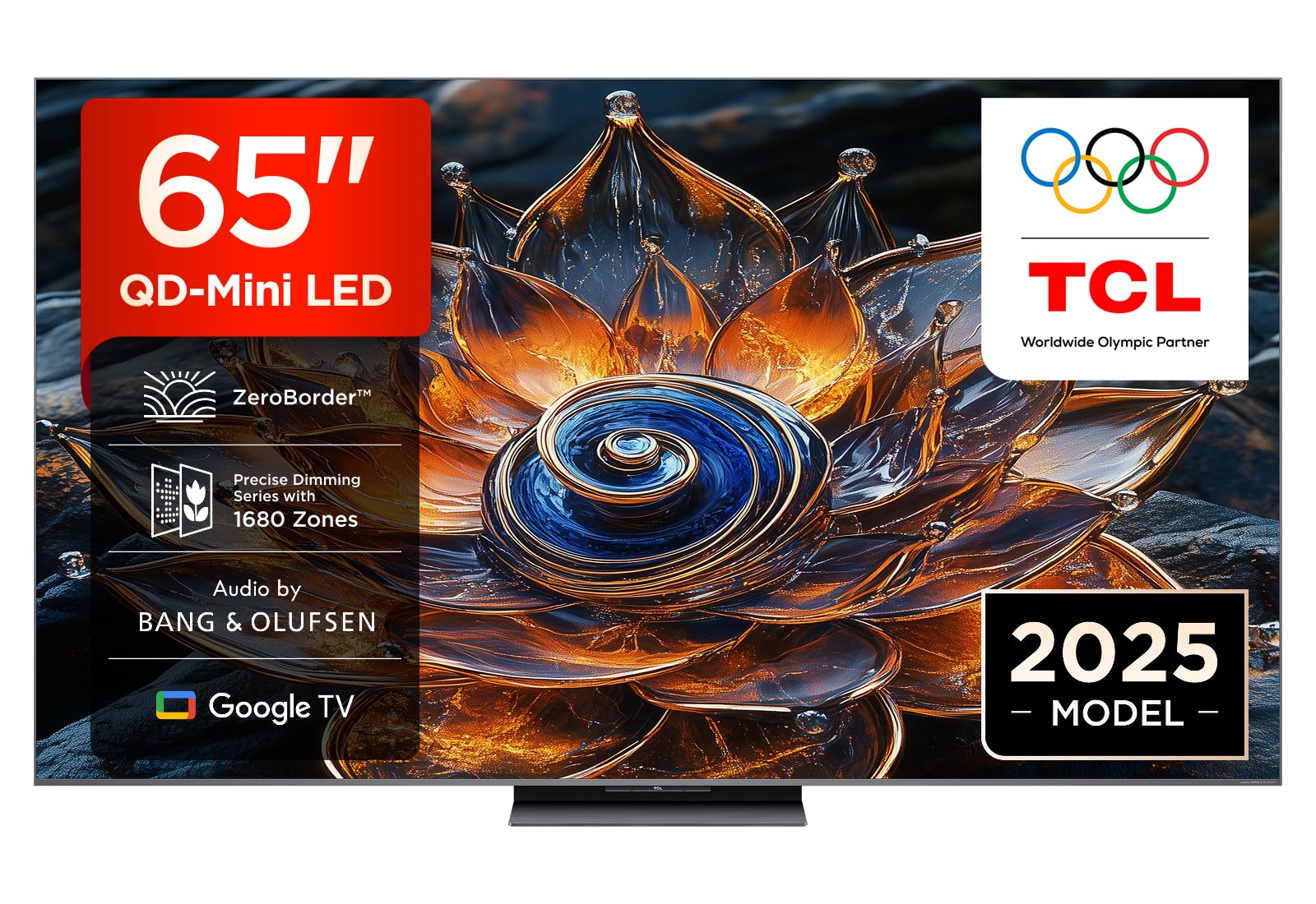TCL 65Q8C 65-inch QD-Mini LED TV, 4K HDR Premium 4500, ZeroBorder™, Google TV (Dolby Vision IQ & Atmos, CrystGlow WHVA panel)