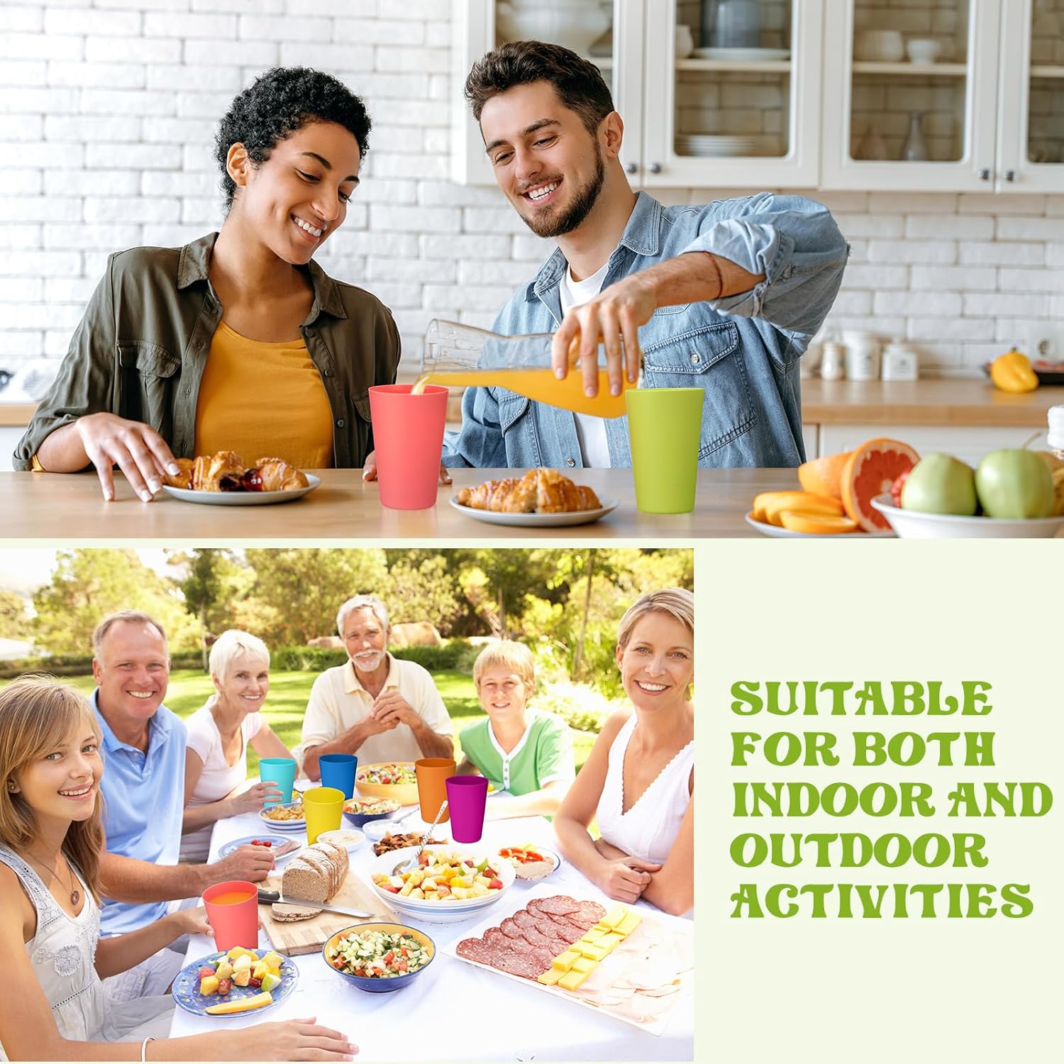 Patelai 100 Pcs usable Plastic Cups 8oz Drinking Cups Colorful Unbreakable Juice Tumblers Dishwasher Safe Stackable Kids Drinking Cups Tumblers 10 Assorted Colors for Party Picnic - Image 5