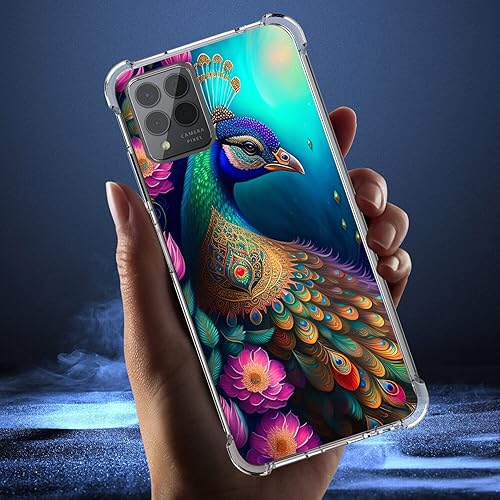 Miniatura 2 de REVVL 6X Pro 5GREVVL 6 Pro 5G, colorido mandala pavo real, flores, protección contra caídas, a prueba de golpes, carcasa protectora de cuerpo