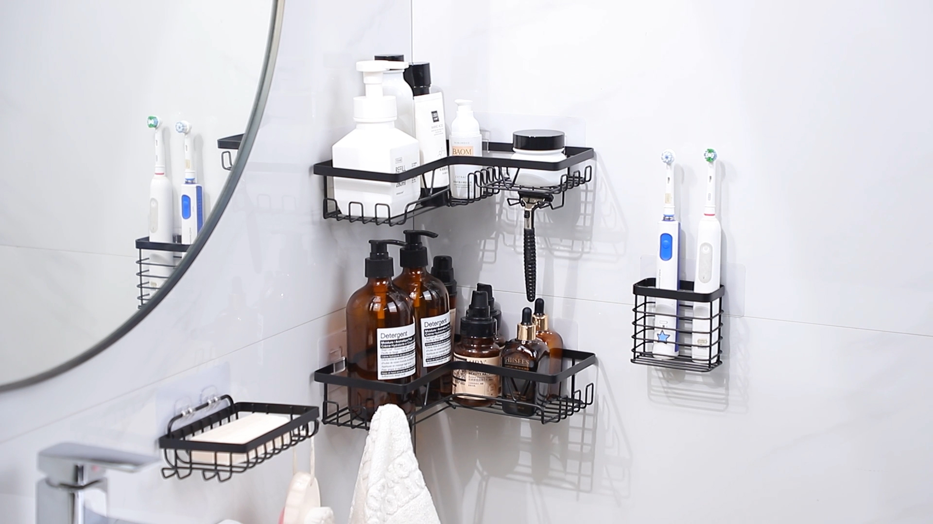 Kegii Etagere Douche Angle - Pack de 4 Étagères Douche sans Percage avec Porte-Savon, Porte-Brosse à Dents, Inox Brossé, Gain de Place Coin Baignoire Kegii Etagere Douche Angle - Pack de 4 Étagères Douche sans Percage avec Porte-Savon, Porte-Brosse à Dents, Inox Brossé, Gain de Place Coin Baignoire