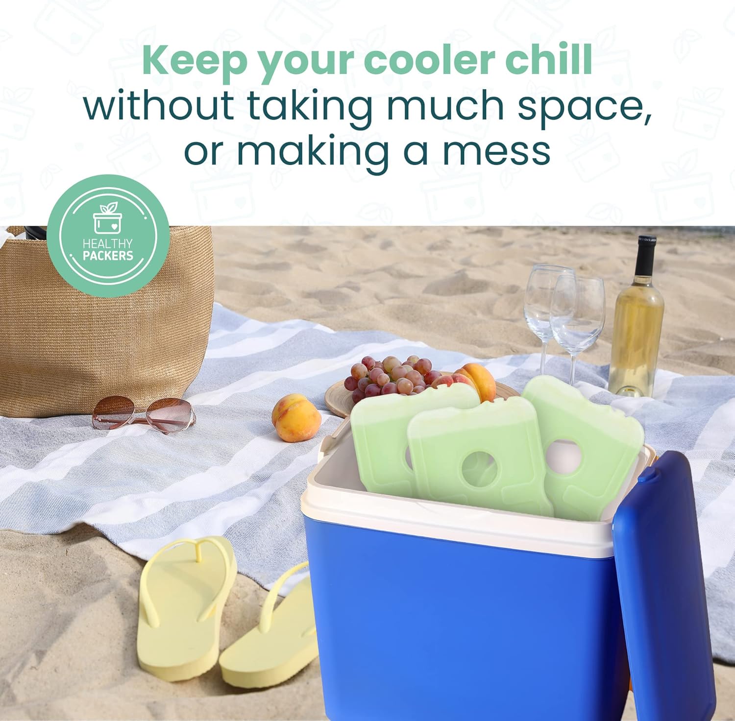 Healthy Packers Reusable Ice Packs for Lunch Boxes - Long Lasting Slim Freezer Packs, Thin Non-Toxic BPA-Free Hard Gel Ice Blocks for Coolers, Kids & Adults Lunch Bags, Travel, Camping, Food Storage - Image 9