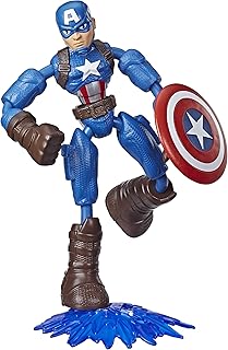 Marvel E7869 Avengers Bend and Flex Action Figure Toy, 6-Inch Flexible Captain America, Includes Accessory, Ages 4 and Up