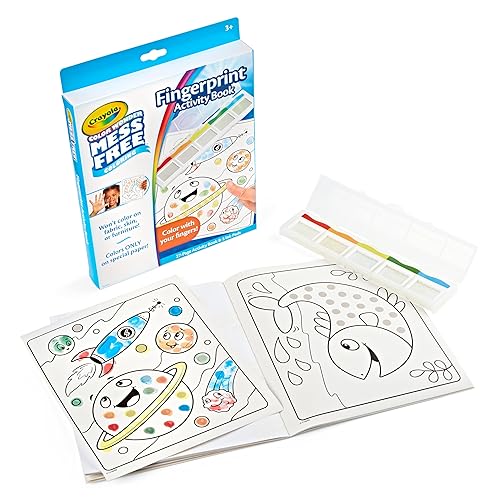 Juego de actividades de pintura con tinta de huellas dactilares Crayola Color Wonder, sin problemas, alternativa a la pintura con los dedos, regalo para niños de 3, 4, 5, 6 años