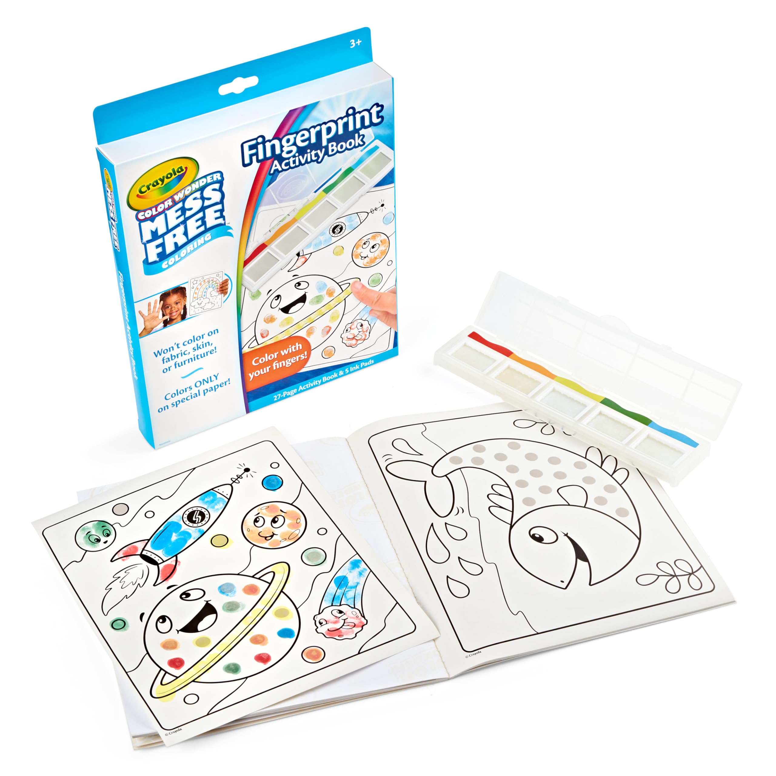 Crayola Color Wonder Mess Free Fingerprint Ink Painting Activity Set Finger Painting Alternative Toddler Coloring Stocking Filler