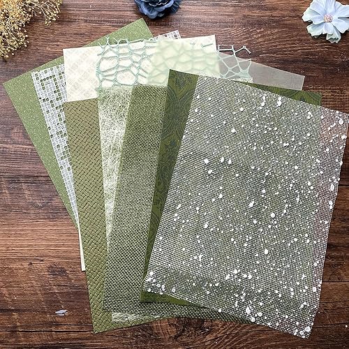 Miniatura 3 de 10 piezas de papel texturizado de papel de recortes, hojas A5 hechas a mano, mezcla de tela de punto de nieve, papeles especiales para álbumes de