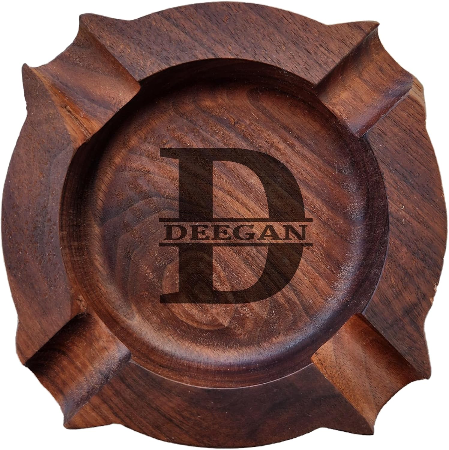 Fathers Day Birthday Gift, Cigar Ash Tray for Men Home Ashtrays For Dad Grandpa- Thank You For Everything Wooden Cigar Ashtrays Walnut Outdoor Ash Tray for Husband Cigar Lover