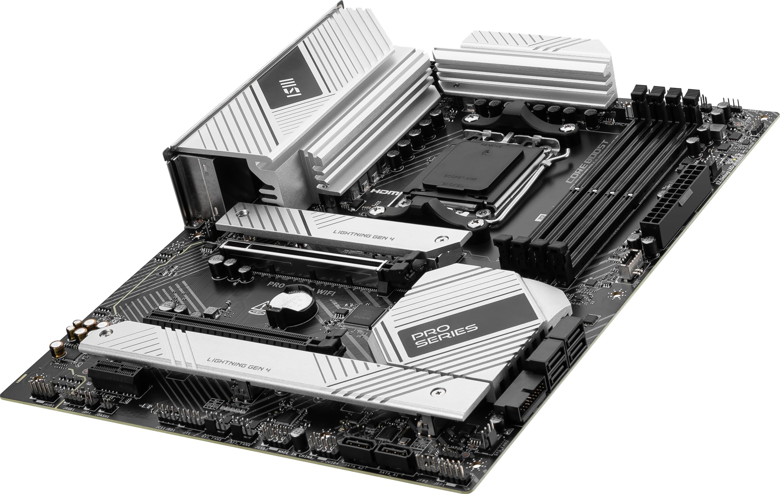 MSI Scheda madre PRO B650-A WiFi ProSeries (processori AMD Ryzen serie 9000/8000/7000, AMD AM5, ATX, DDR5, PCIe 4.0, M.2, SATA 6Gb/s, USB 3.2 Gen 2, HDMI/DP, Wi-Fi 6E)