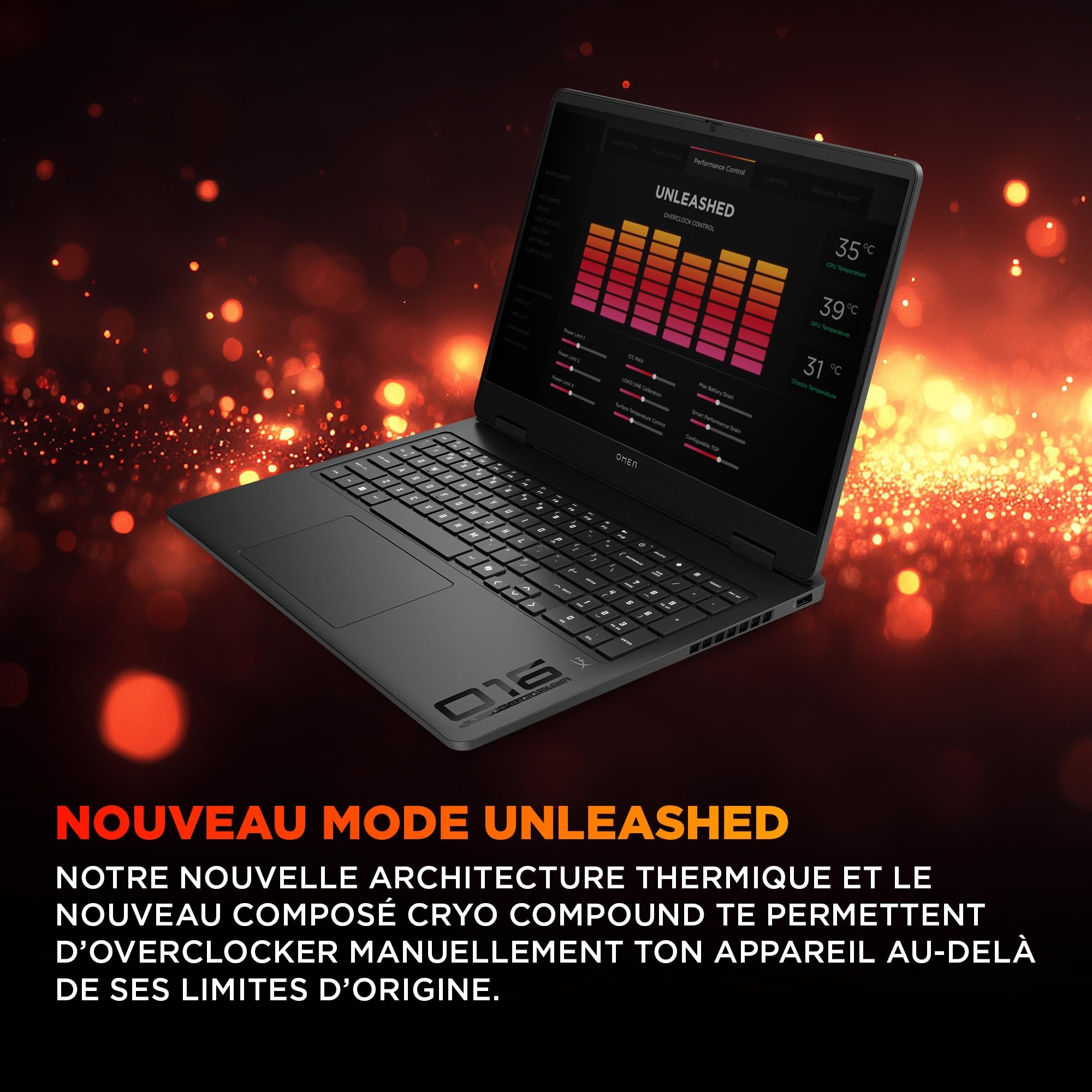 HP HyperX Omen 16-am1700sf Ordinateur Portable Gaming 16" 2.5K IPS, PC Portable Gamer (Intel Core i7-14650HX, RAM 24 Go, SSD 1024 Go, RTX 5070 Ti 12GB VRAM, Windows 11), Laptop Noir, AZERTY