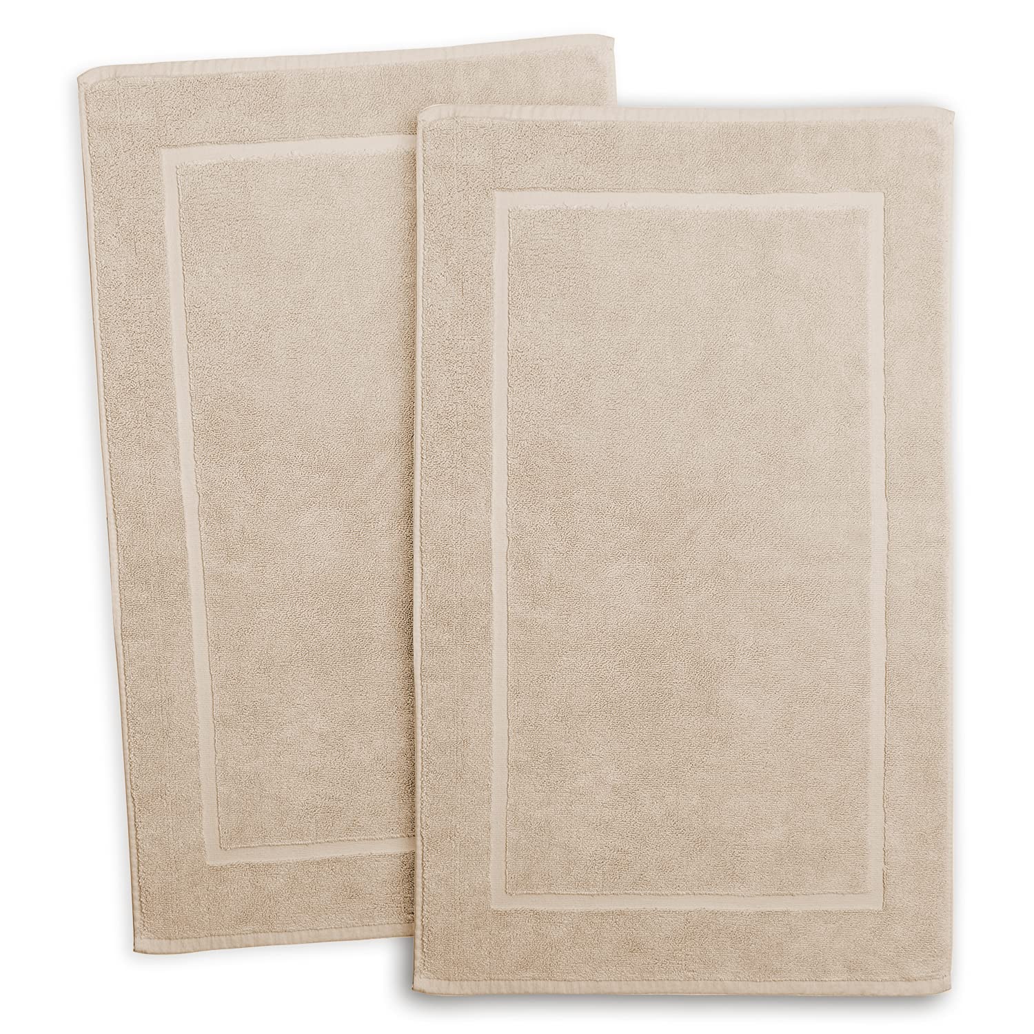 Hearth &amp; Harbor Bath Mat Towels - 100% Ring Spun Cotton Luxury Bath Mat Floor Towels - Ultra Soft &amp; Highly Absorbent Bath Towels Set of 4 - Cream