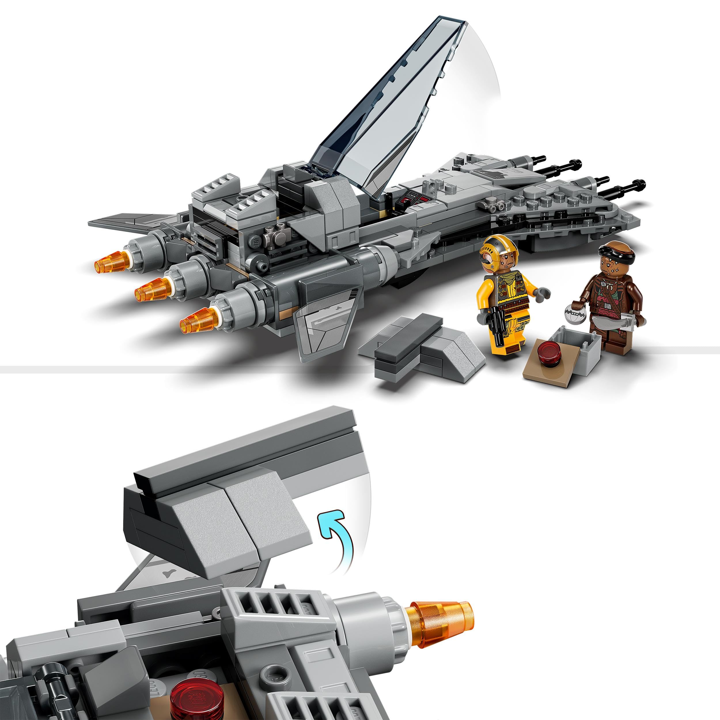 LEGO Star Wars Pirate Snub Fighter, The Mandalorian Seizoen 3 Bouwbaar Speelgoed voor Kinderen met Starfighter Model, Piloot en Vane Minifiguur, Verzamelbaar Cadeau voor Jongens en Meisjes 75346