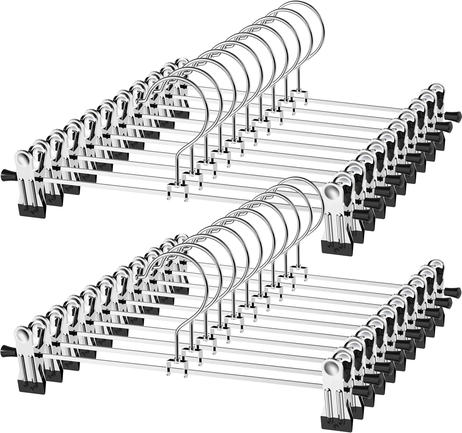 Adjustable metal pants hanger for jeans spacesaving 20 pack