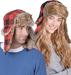 Winter Trapper Hat - Russian Ushanka Trooper Aviator Hats for Men & Women - Snow Eskimo Hat with Ear Flaps