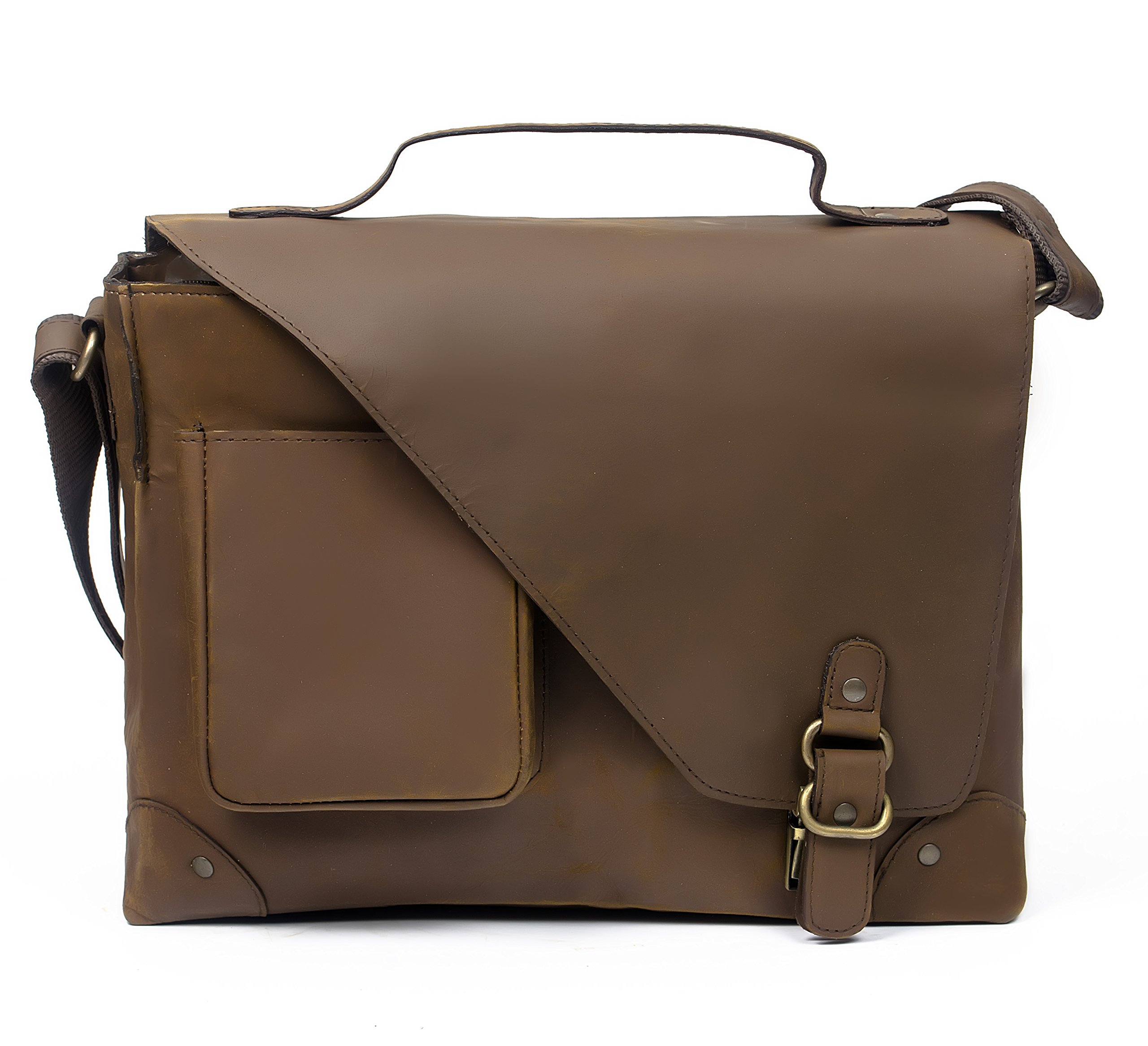 pranjals house Genuine Crazy Leather Messenger Bag in Vintage Style