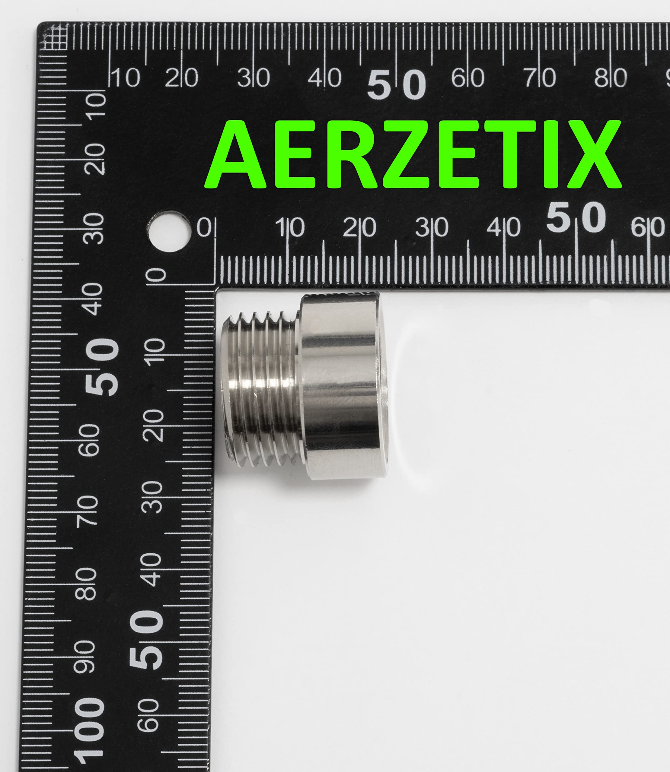 AERZETIX - Racor Prolongación de Unión Recto para Atornillar - Rosca Macho/Hembra 1/2" - Longitud 10mm - en Metal — view 6