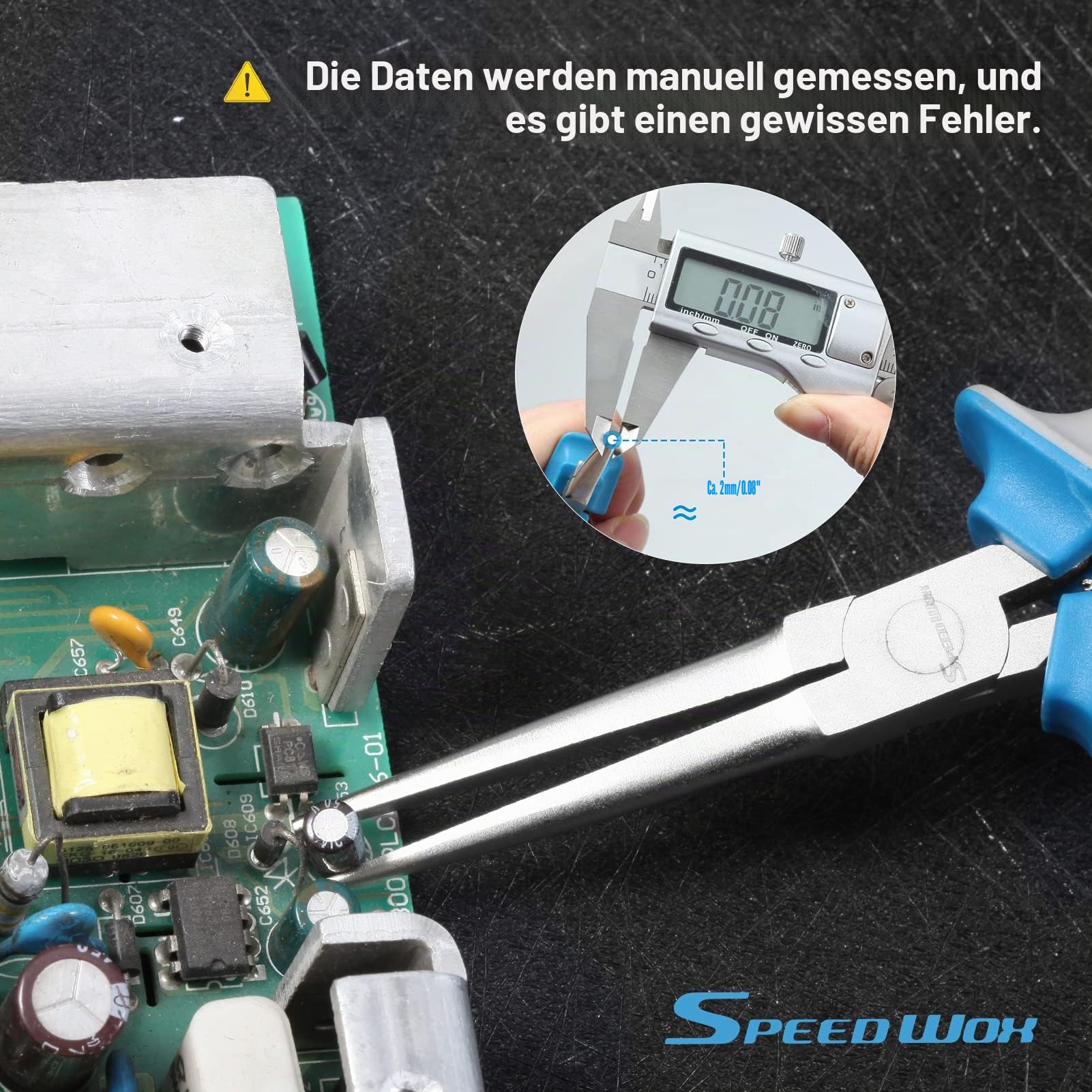 SPEEDWOX Spitzzange, 6", Mini-Spitzzange, extra lange Spitze, Präzisionszange, dünne flache Backen, mikrofunktionelle Präzisionsdraht-Schlaufen, feine Zange mit Feder, Werkzeug zur Schmuckherstellung