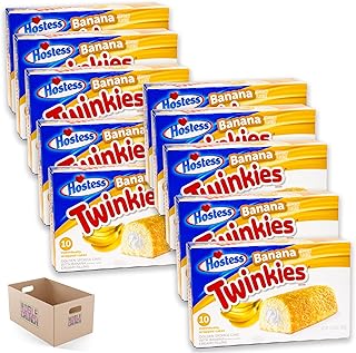 Banana Twinkies - Bulk Value Pack - Bundled by Noble Crunch - 10 Cases - 100 Total Twinkies