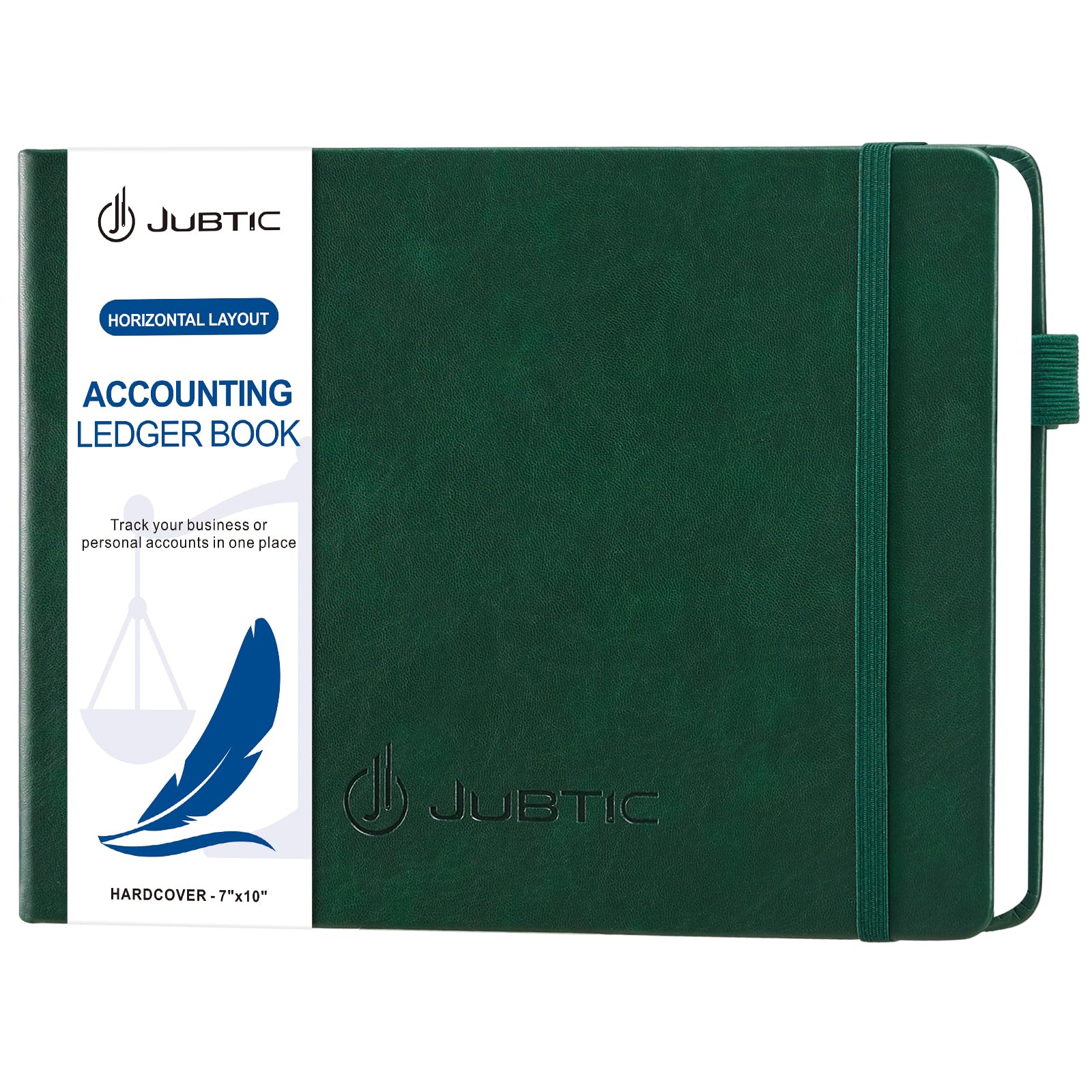 JUBTIC Accounting Ledger Book Horizontal - Expense Tracker Notebook & Columnar Journal, Financial Ledger Books for Small Business & Personal