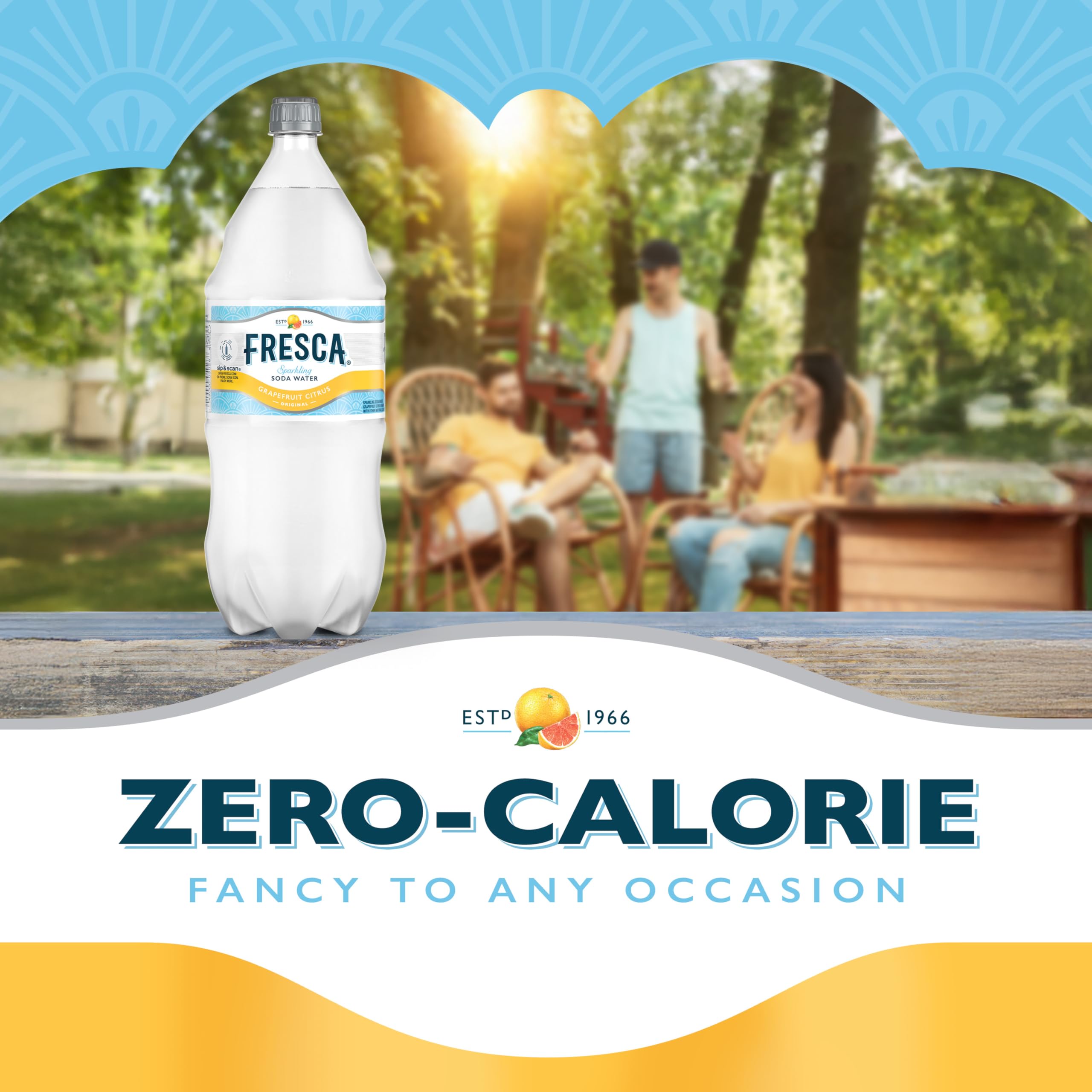 Fresca Grapefruit Citrus Sparkling Soda Water, Zero Calorie and Sugar Free, 2 Liter Bottle (Packaging may vary)