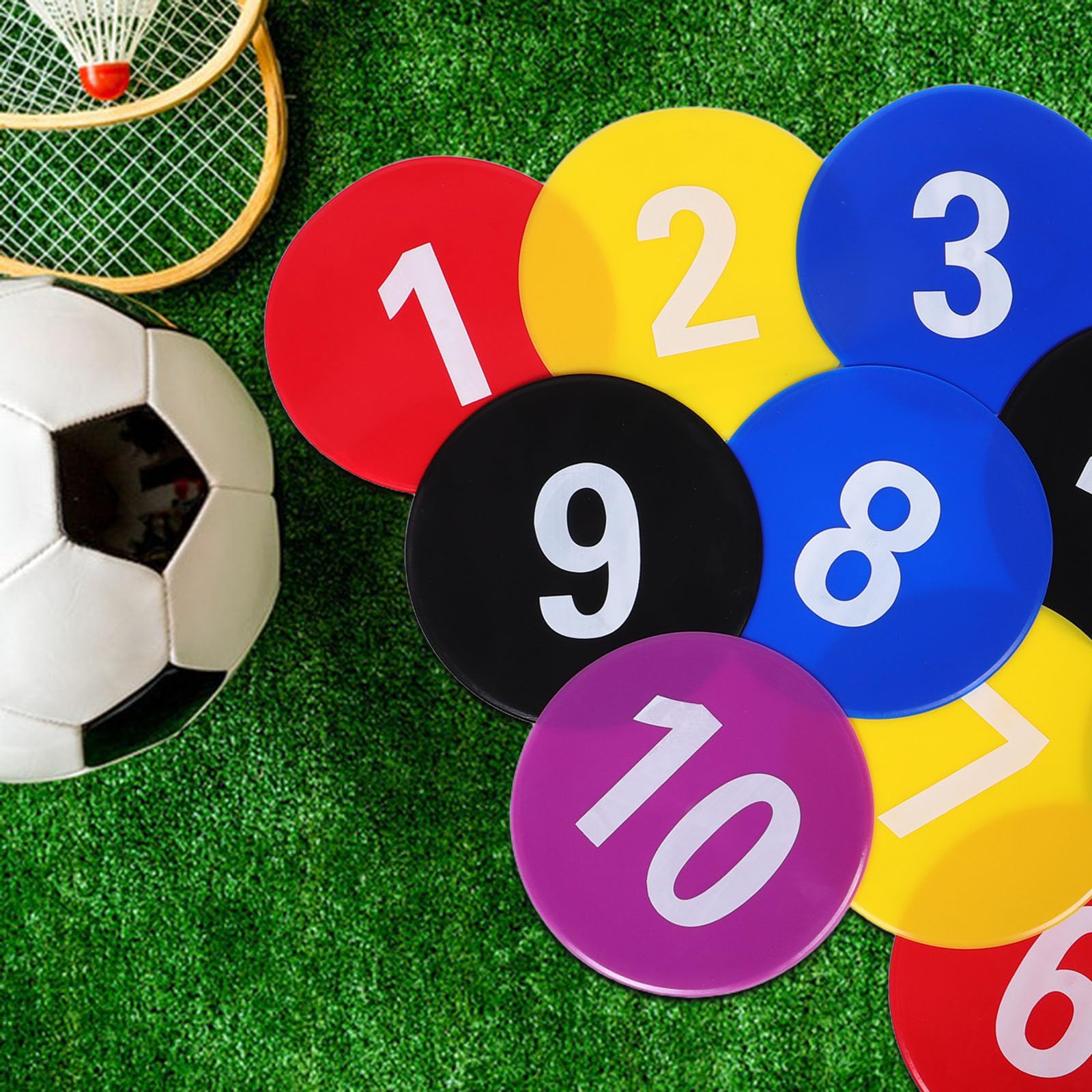 Ciieeo Marcadores de Entrenamiento de Fútbol para 10 Piezas de TPE Forma Circular para Definir Áreas y Entrenamiento Versátil Señalización Clara
