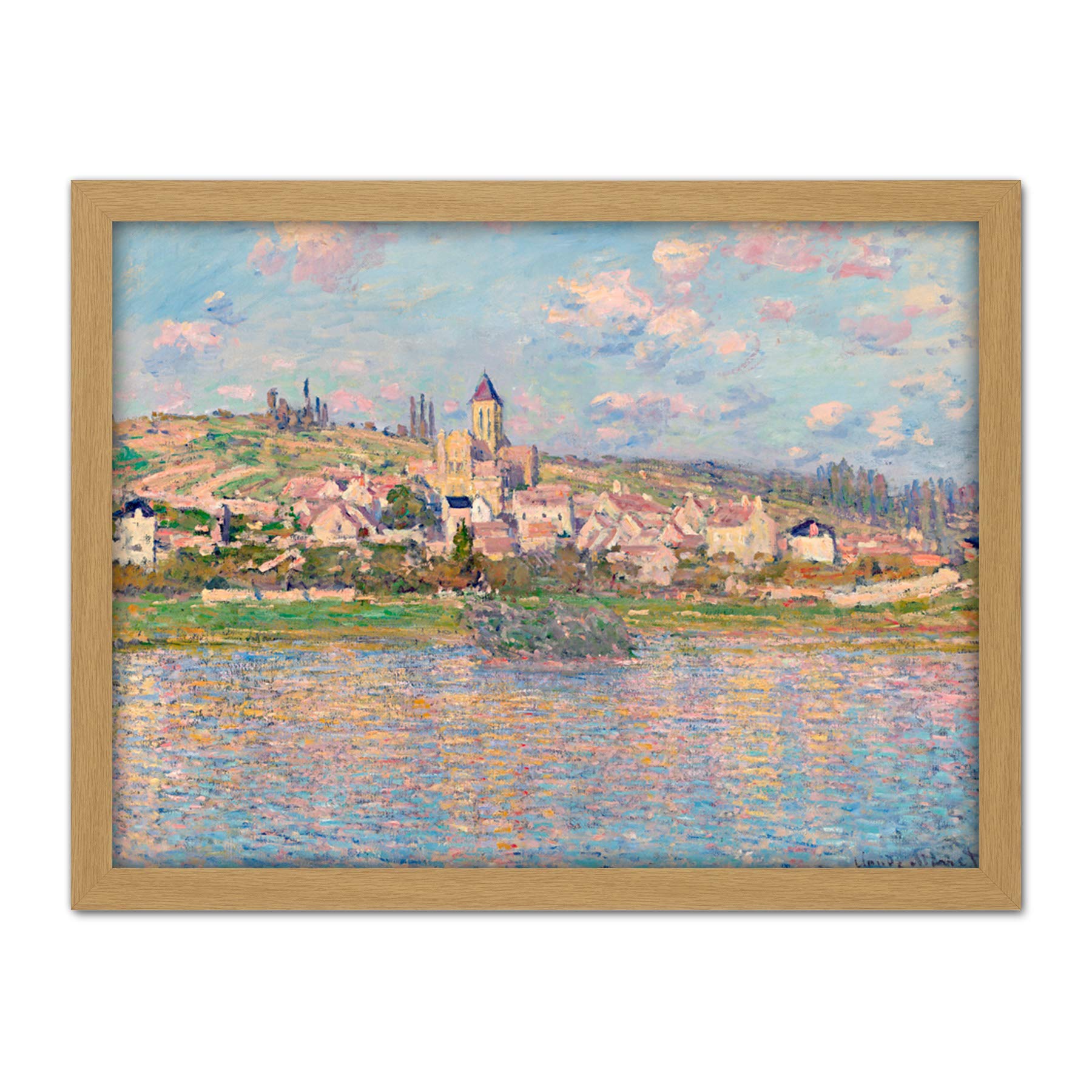 Claude Monet Vetheuil Large Framed Art Print Poster Wall Decor 18x24