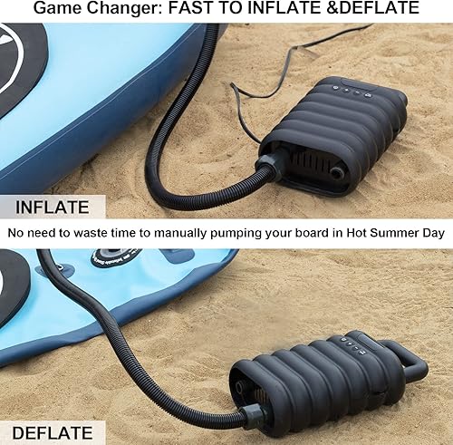 Miniatura 5 de Bomba de tabla de remo, bomba eléctrica SUP, bomba de aire portátil de alta presión de 20 PSI con inflado y apagado automático, función de
